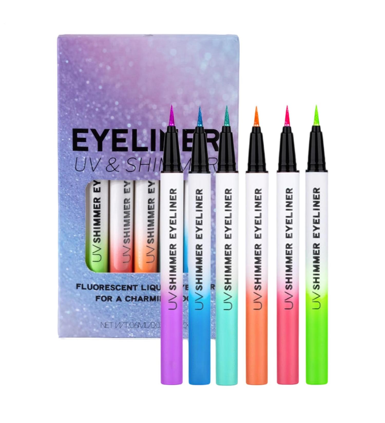 Xujuika Waterproof eyeliner glitter waterproof eyeliner 6 pieces long lasting highly pigmented glossy gel makeup pen for live performances parties dance night and everyday use - Buy Online on GoSupps.com