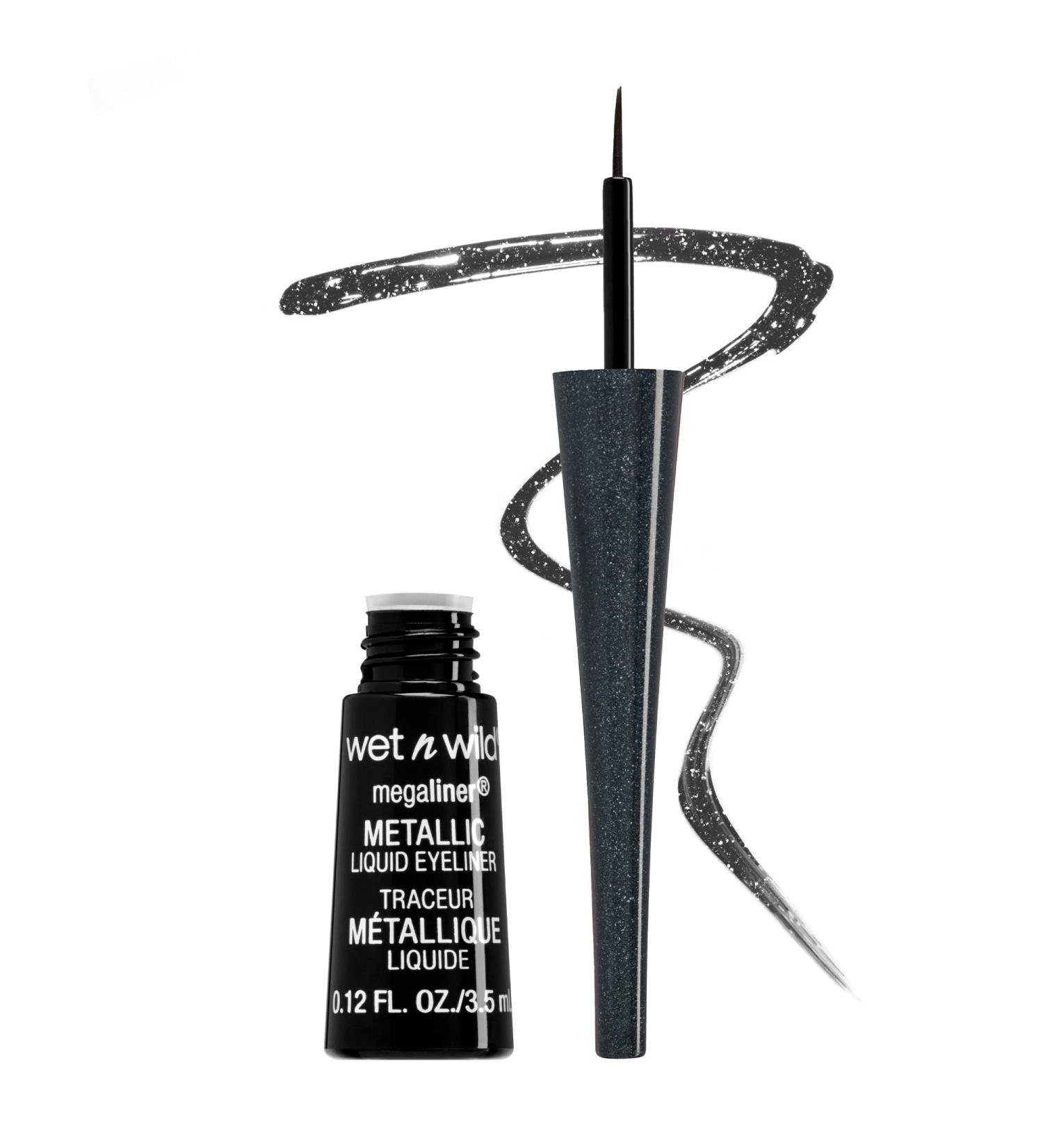 wet n wild MegaLiner Metallic Liquid Eyeliner - Cosmic Black | Long-Lasting Formula - Buy Online on GoSupps.com