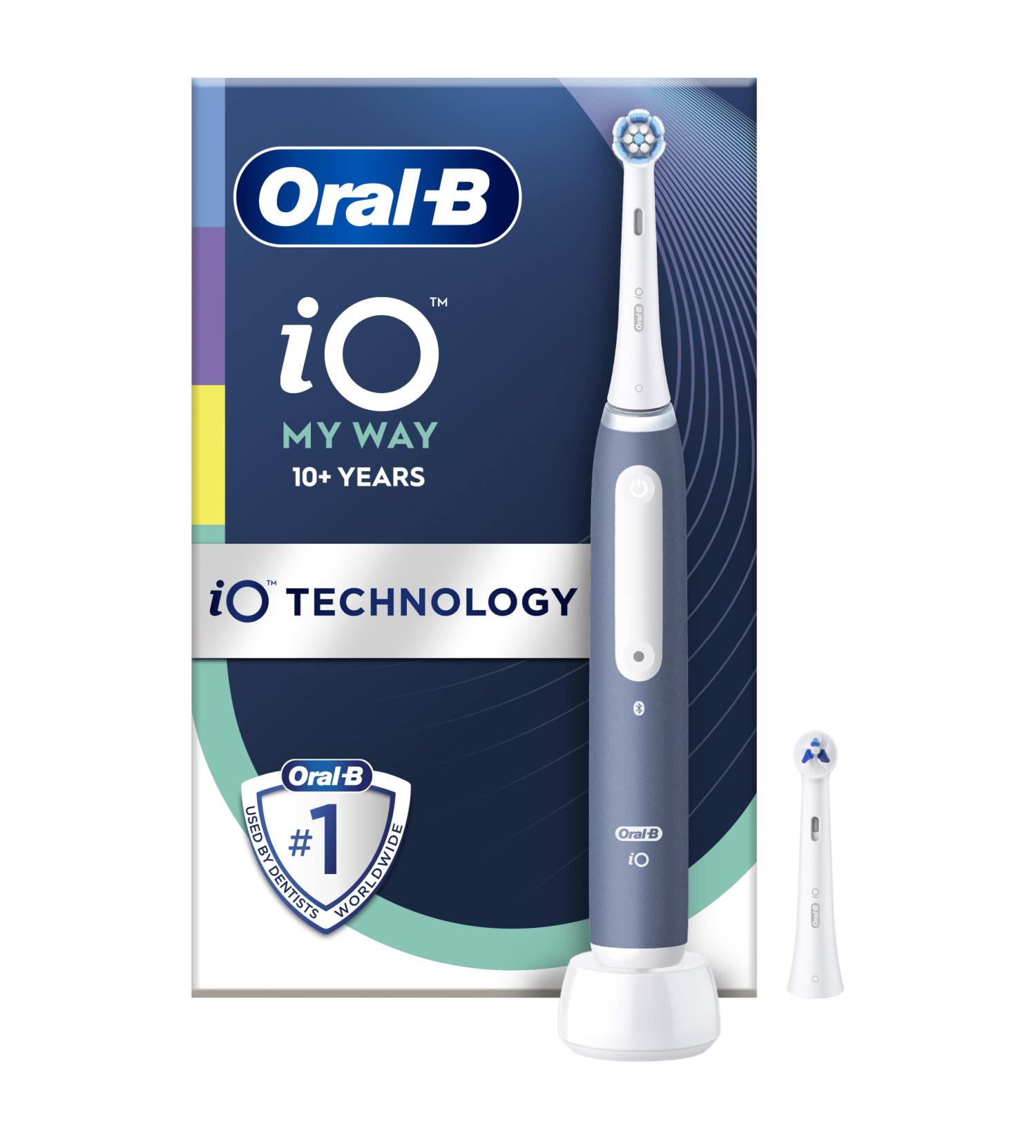 Oral-B My Way Kids Electric Toothbrush - Christmas Gift for Kids | 4 Modes, Teeth Whitening, 2 Toothbrush Heads | Ages 10+ | 2 Pin UK Plug - Grey - Buy Online on GoSupps.com