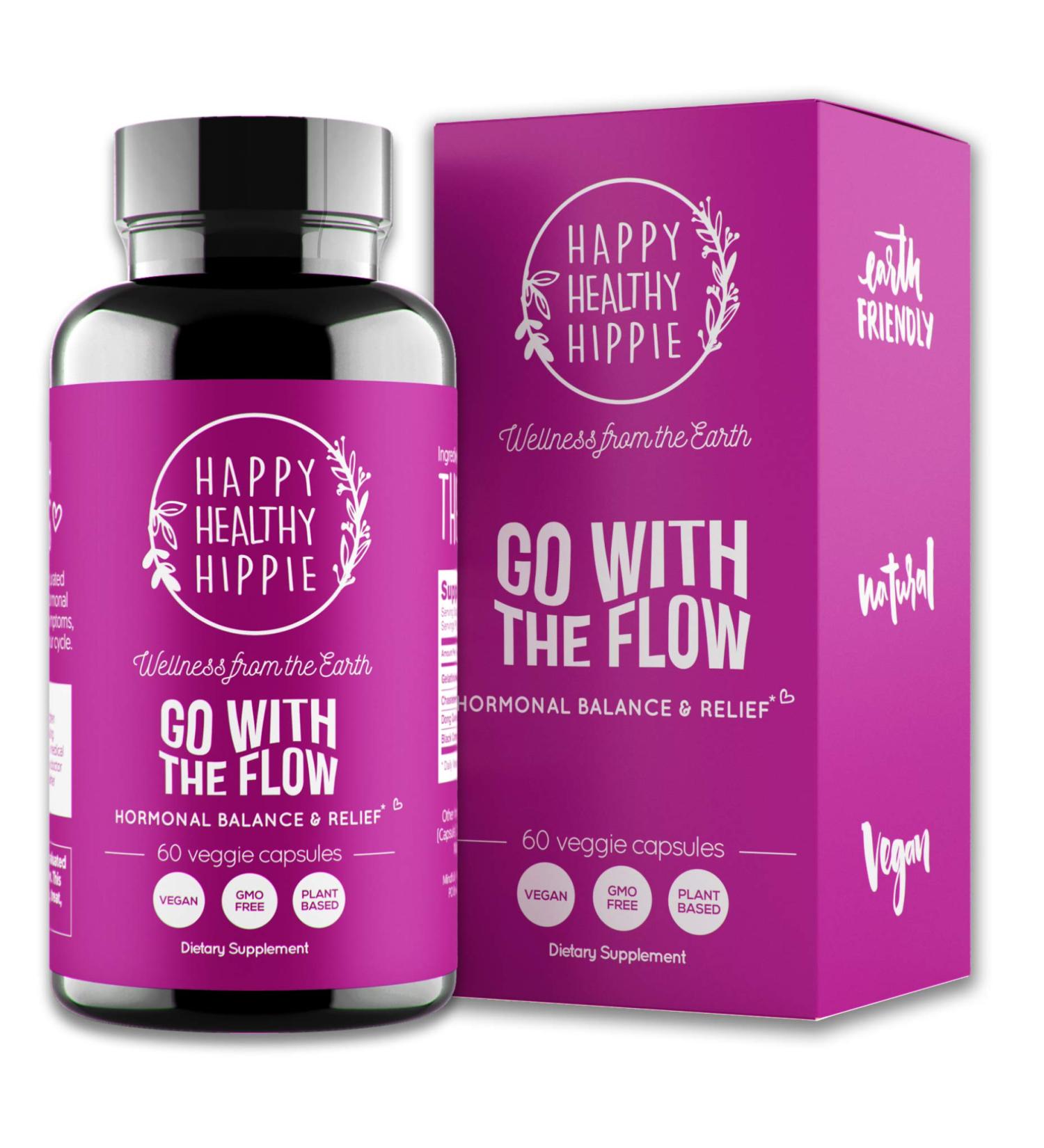 Happy Healthy Hippie Go with The Flow - Hormone Balance for Women  60 Capsules - Buy Online on GoSupps.com
