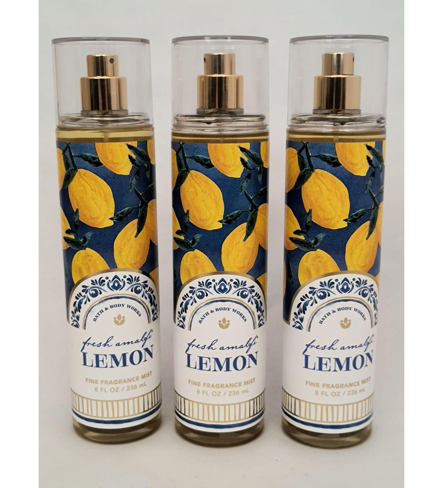 Bath & Body 3 Pack FINE FRAGRANCE MIST 8 fl oz / 236 mL (Packaging may Vary) (FRESH AMALFI LEMON)