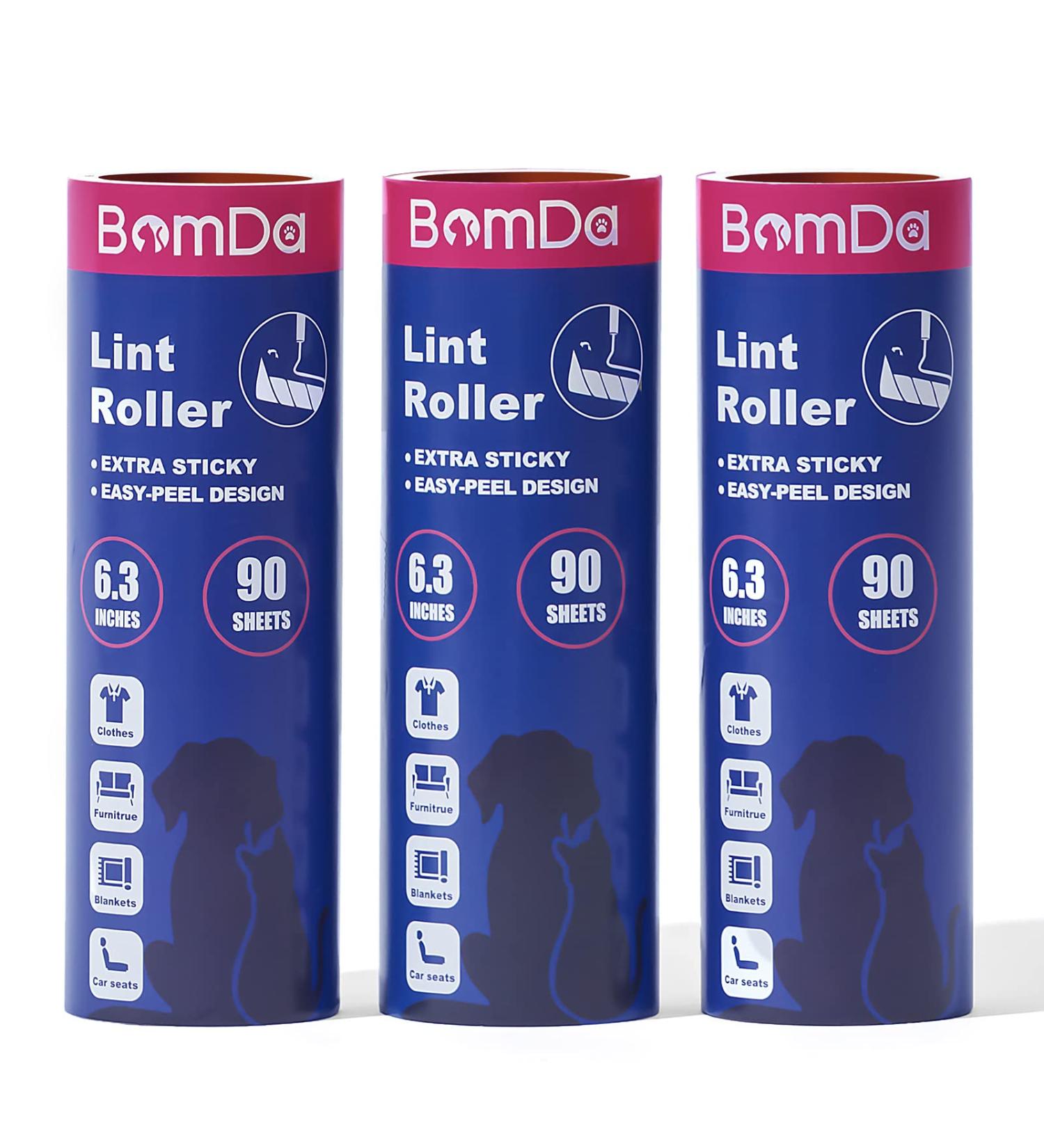 BOMDA Extra Sticky Lint Roller - 270 Sheets for Clothing Sofa Bed & Carpet - Perfect for Pet Hair & Dust | Large 16cm Roller - Buy Online on GoSupps.com