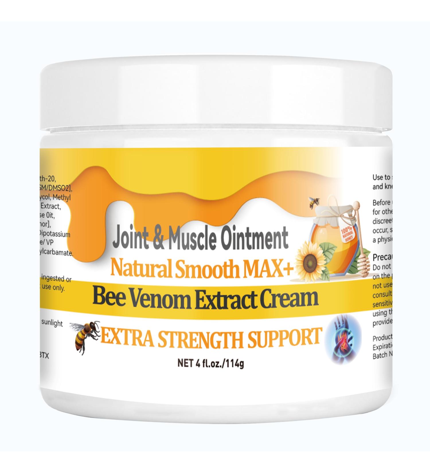 Bee Venom Joint Muscle Bone Cream Fast Acting Soothing Effective Help for Back Neck Hand Foot Knee Muscle Shoulder Topical Wrist Elbow Hip Nerve Plantar Ankle Foot Discomfort - Buy Online on GoSupps.com