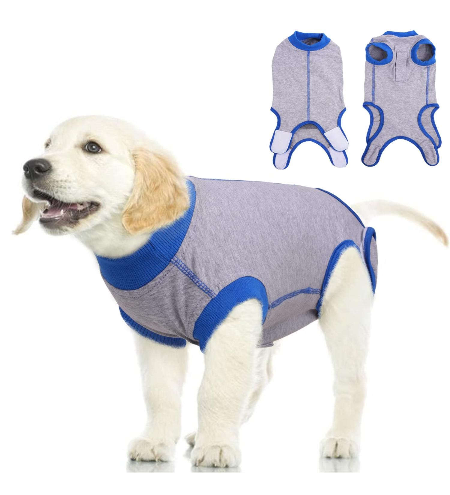 Recovery Suit for Dogs - Postoperative Wound Protection Clothing | Anti-Licking E-Collar Alternative | XS A-Gray - Buy Online on GoSupps.com