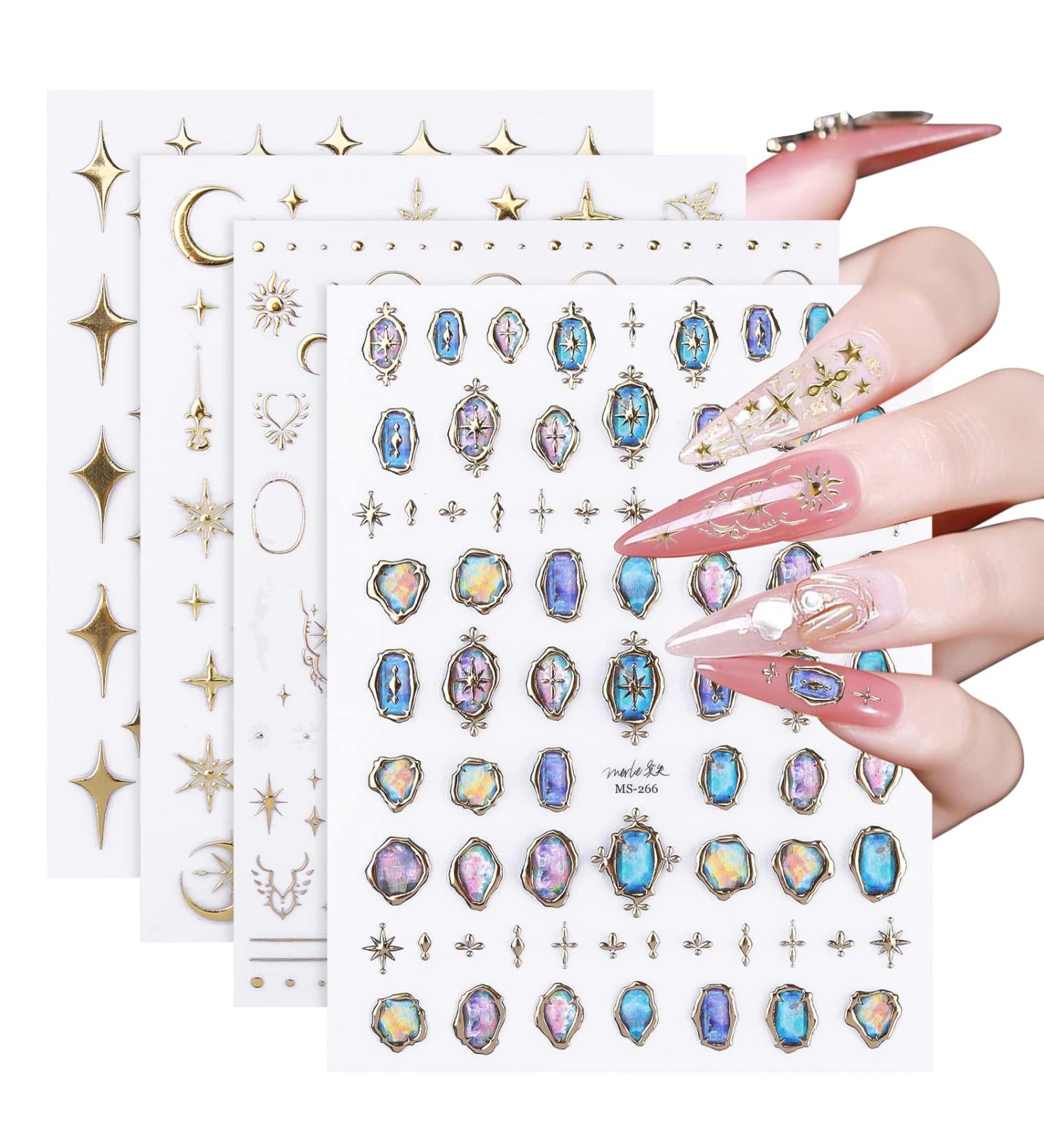 5D Gold Nail Art Sticker Decals - Vintage Classic Designs for Women & Girls - Buy Online on GoSupps.com
