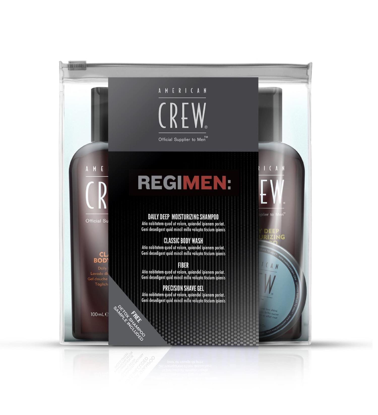 American Crew Gift Set: Hair Forming Cream, Men's Shampoo, Body Wash, & Precision Shave Gel Travel Kit - Buy Online on GoSupps.com