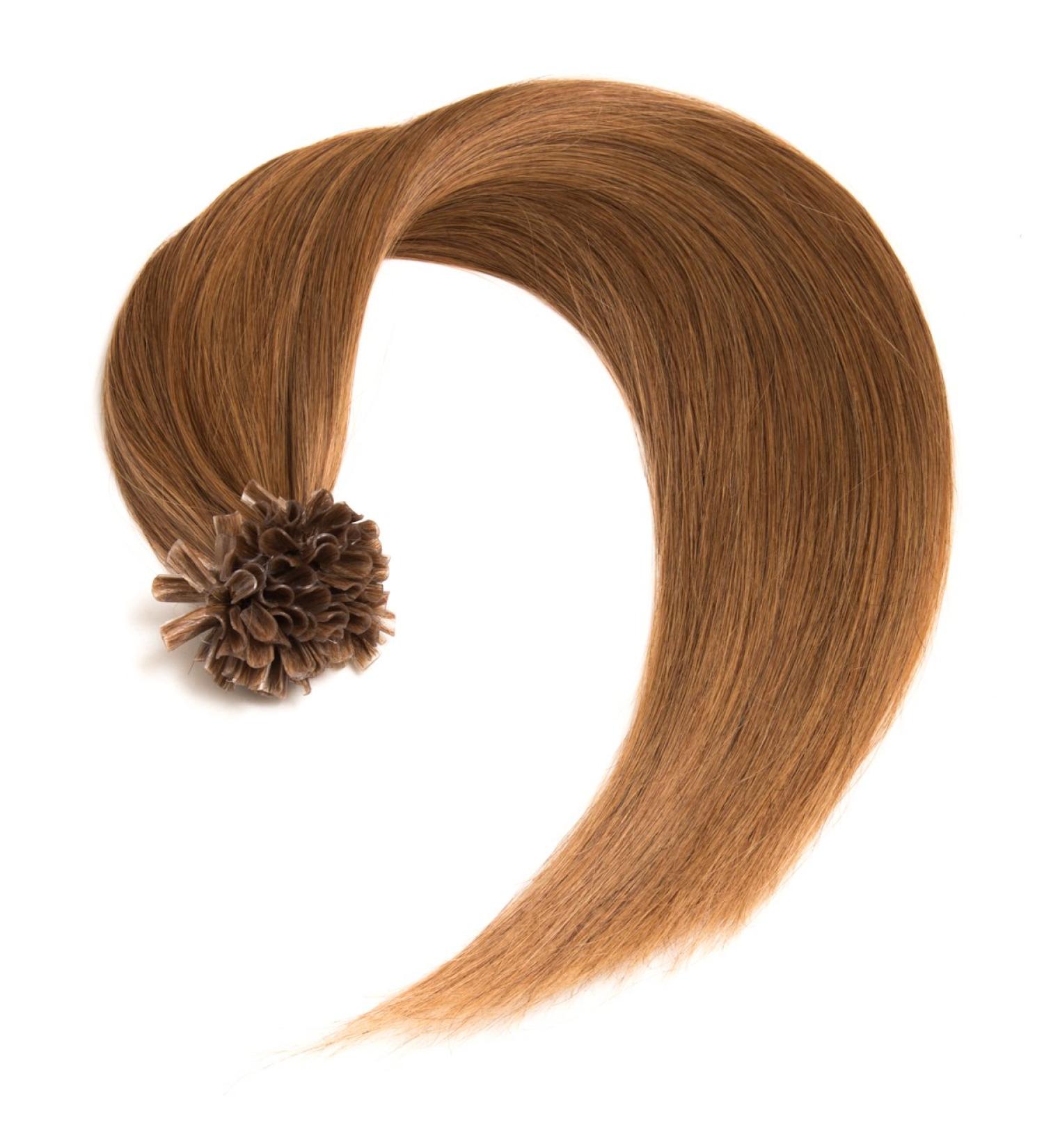 Light Brown Bonding Hair Extensions - 100% Remy Real Hair 50cm U-Tip Keratin Bond #12 - Smooth Strands for Long Hair - Buy Online on GoSupps.com