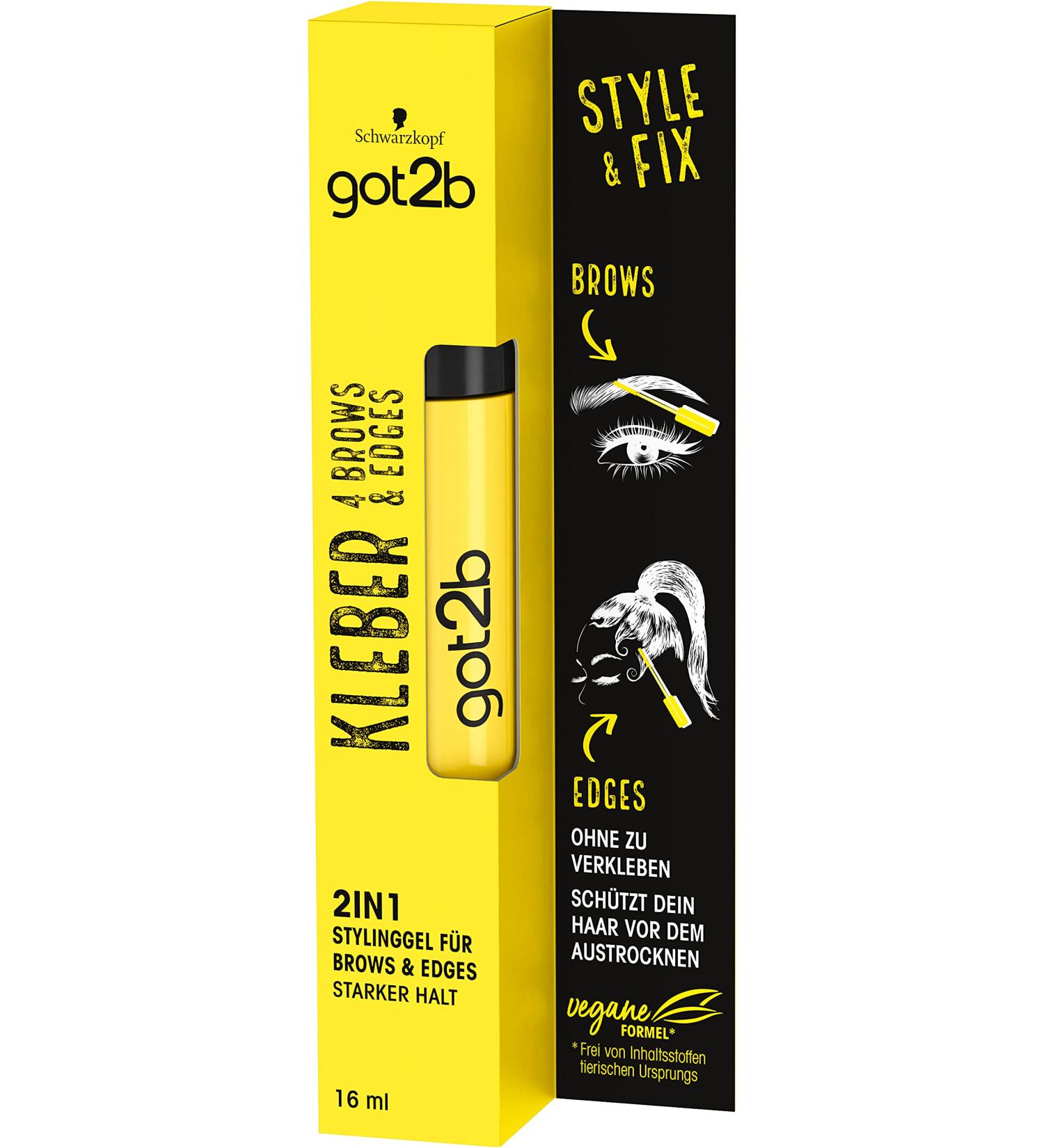 got2b Glue 4 Brows & Edges: 2in1 Brow Gel & Hair Mascara with Two-Sided Brush - Vegan Formula | 16ml - Buy Online on GoSupps.com