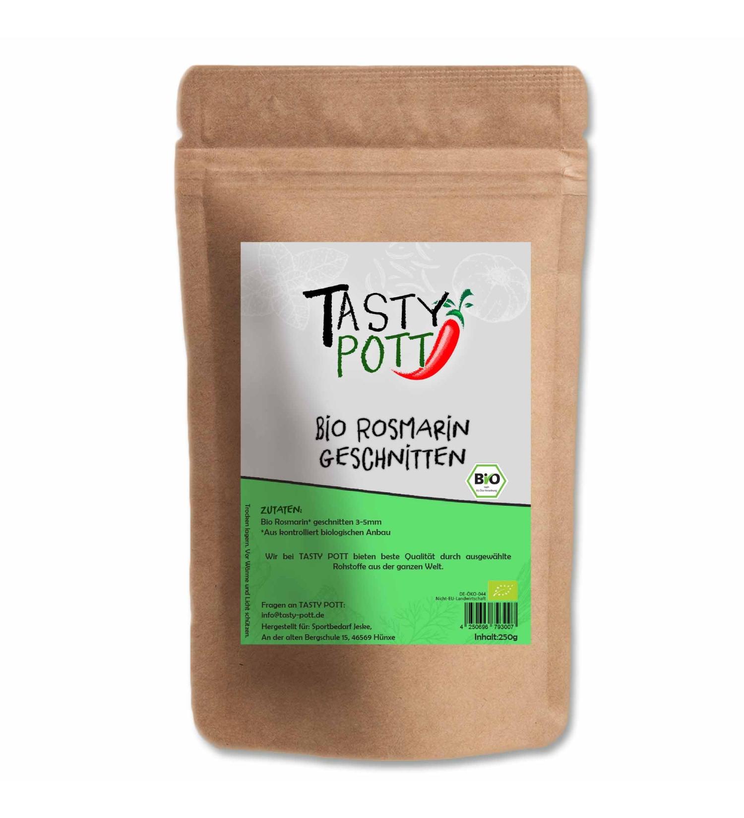  TASTY POTT Tasty Pott 250g Bag of Organic Chopped Rosemary - For cooking and seasoning - For grilling and marinating - Italian pasta - Taste of pleasure - Premium organic seasoning - Packaging - Buy Online on GoSupps.com