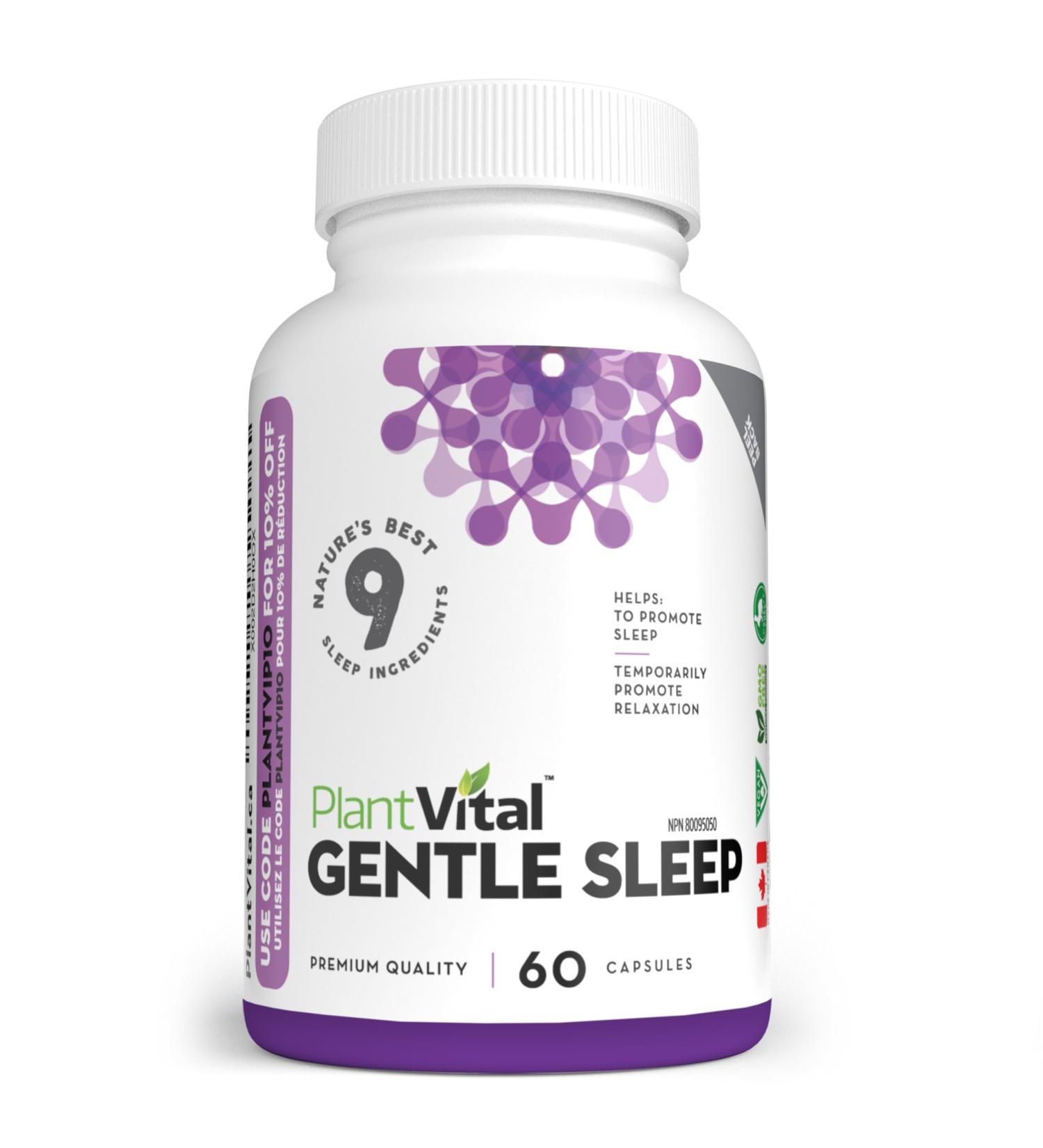 PlantVital Gentle Sleep Aid - Melatonin GABA Valerian Root Chamomile Lemon Balm L Tryptophan - Herbal Natural Sleeping Pills for Adults Better Sleep Relaxation Sleep Support - 60 Capsules 60 count (Pack of 1) - Buy Online on GoSupps.com