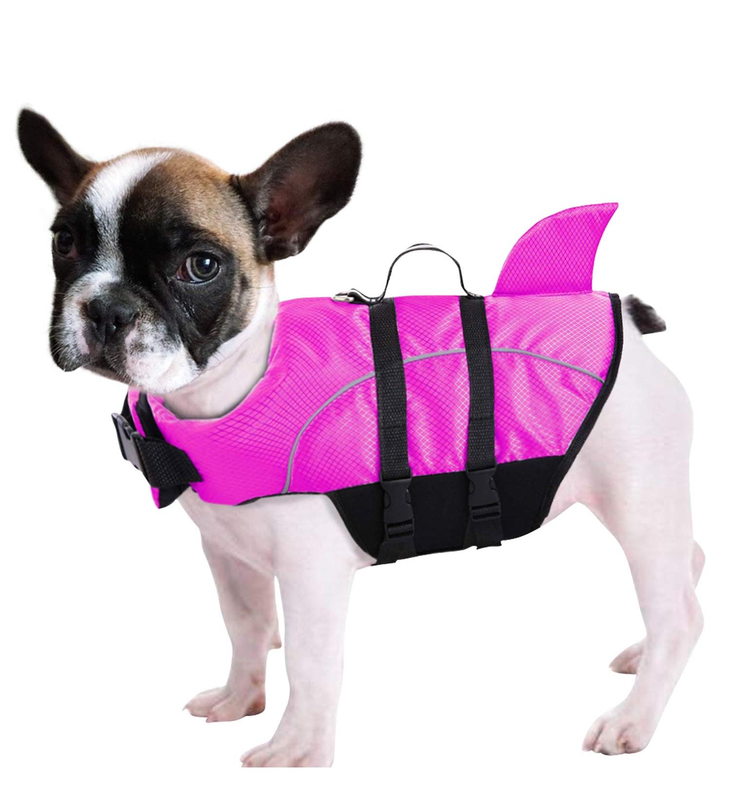 Buy Queenmore Dog Life Jacket - Ripstop Swimming Vest for Small & Large Dogs | Lifeguard with Handle for Kayaking - Fuchsia M - Buy Online on GoSupps.com