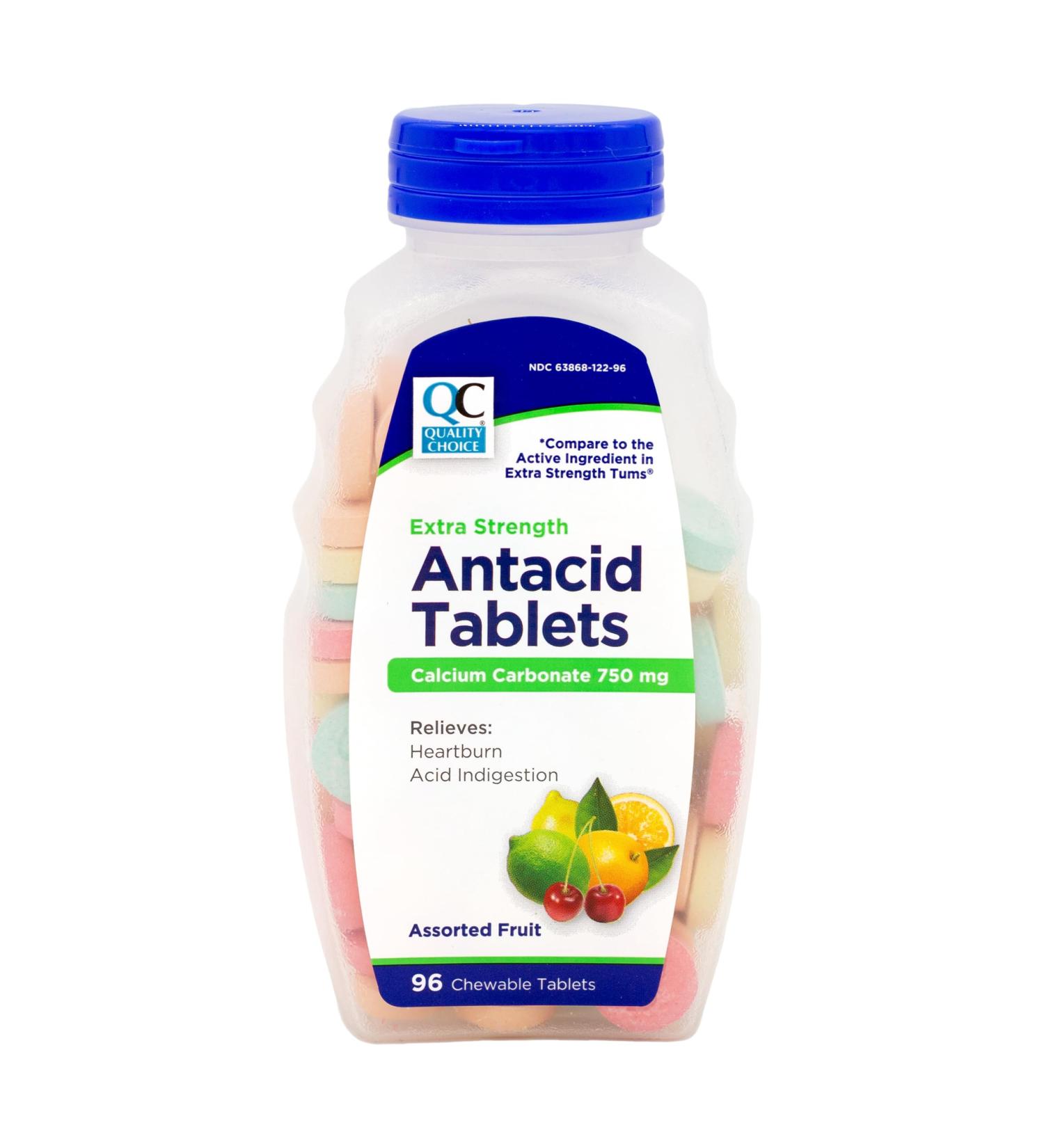 Quality Choice Antacid Chew Extra Strength Fruit Tums - 96 Chew Tabs - Buy Online on GoSupps.com