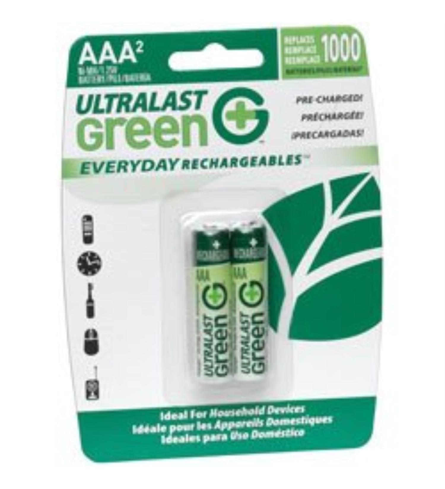 ULGED2AAA AAA Green Precharged Ready-to-Use Rechargeable Batteries