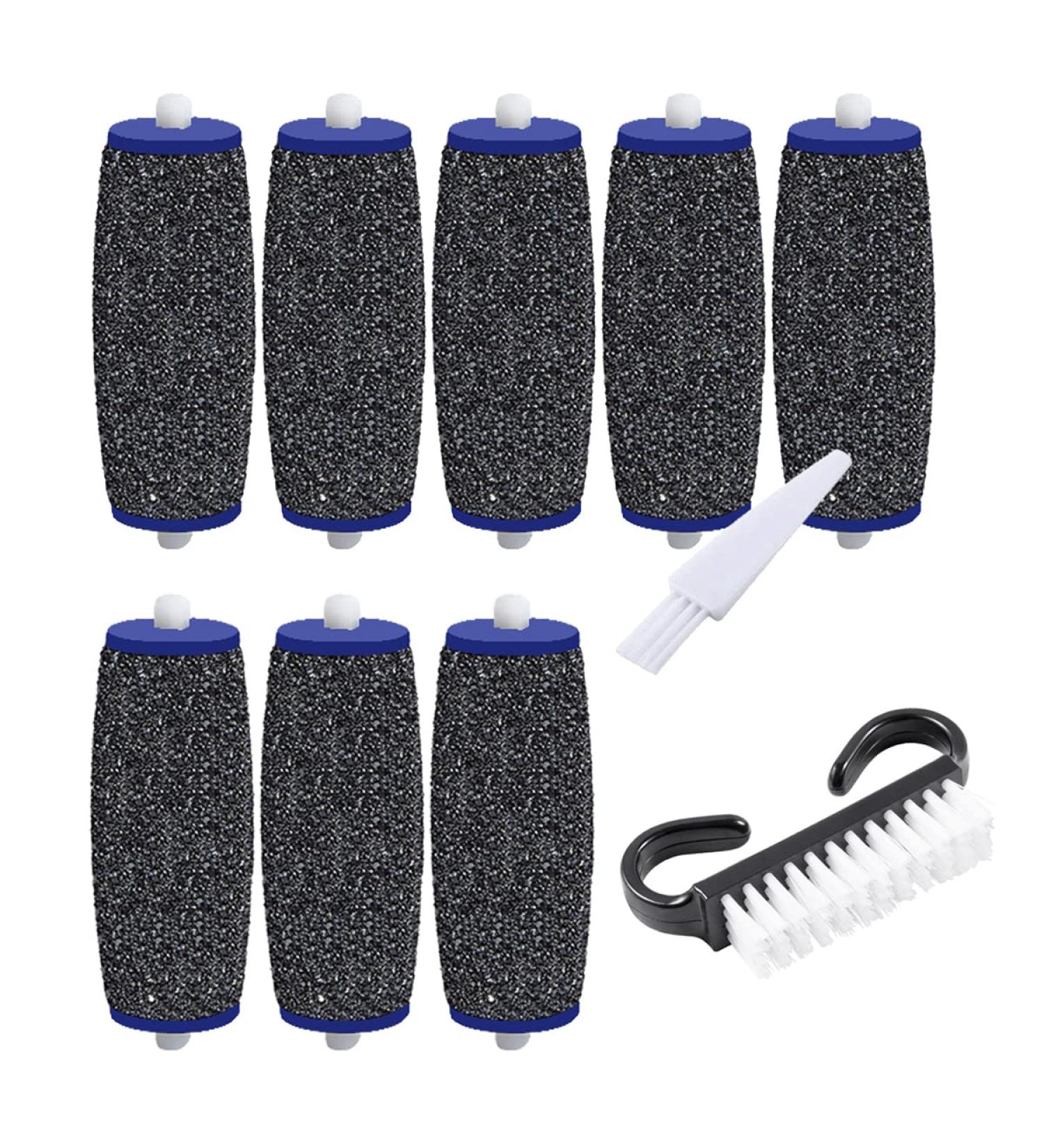8 Pack Extra Coarse Replacement Rollers for Amope Pedi - Hard Skin Remover Refills with Nail Brush and Clean Brush - Buy Online on GoSupps.com