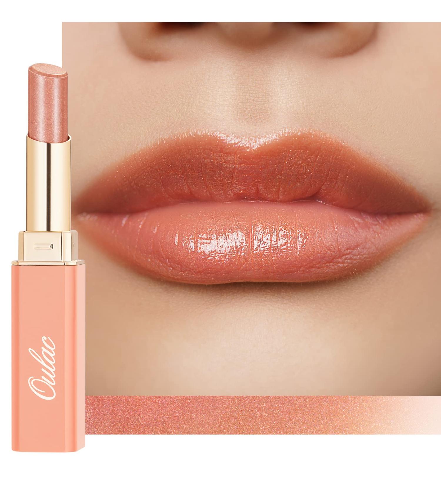 Oulac 2-in-1 Shimmering Lipstick & Lip Balm | Coral Juicy Lip Care | Hydrated Shiny Finish for Dry Lips | Vegan | Utopia S05 S5 - Buy Online on GoSupps.com