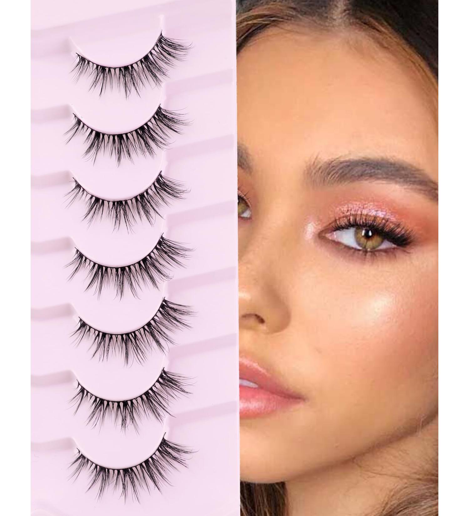 Onlyall Lashes - Soft Fluffy Short Eyelashes for Natural Lightweight Cat Eye Look - 7 Pairs (5-13MM) - Buy Online on GoSupps.com