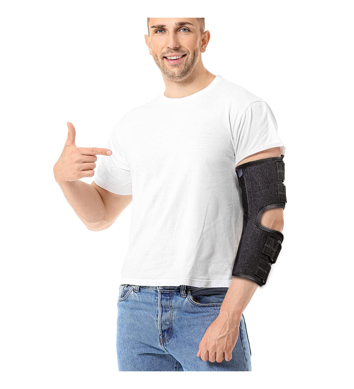 Ellenbogen Bandage for Cubital Tunnel Syndrome | Adjustable Elbow Rail for Ulnaris Nerve | Postoperative Immobilizer | S/M for Left & Right Arms | International Shipping Available - Buy Online on GoSupps.com