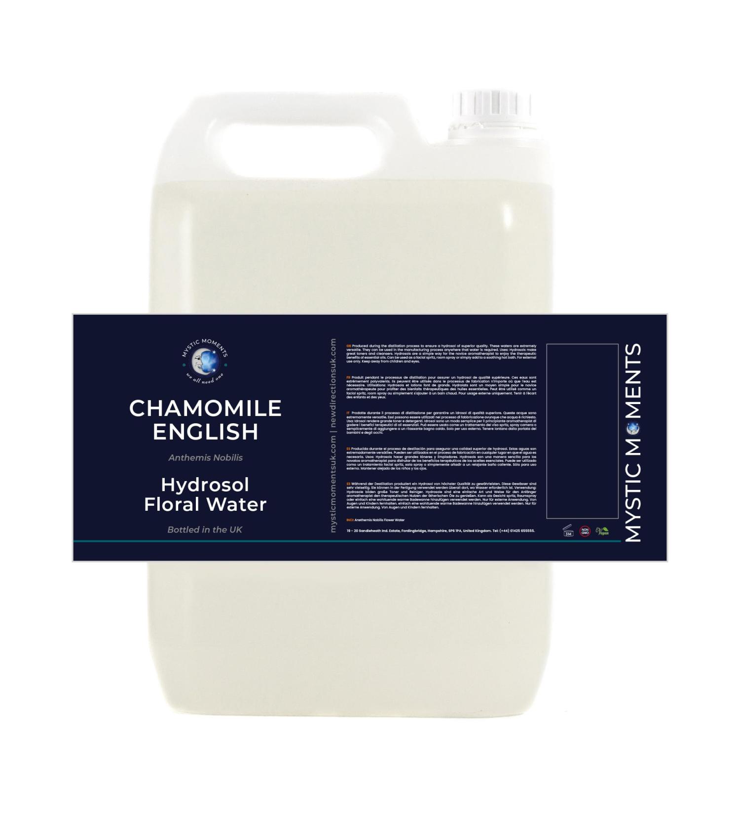 Mystic Moments | English Chamomile Natural Hydrosol Floral Water 5 litres | Perfect for Skin Face Body & Homemade Beauty Products Vegan GMO Free - Buy Online on GoSupps.com