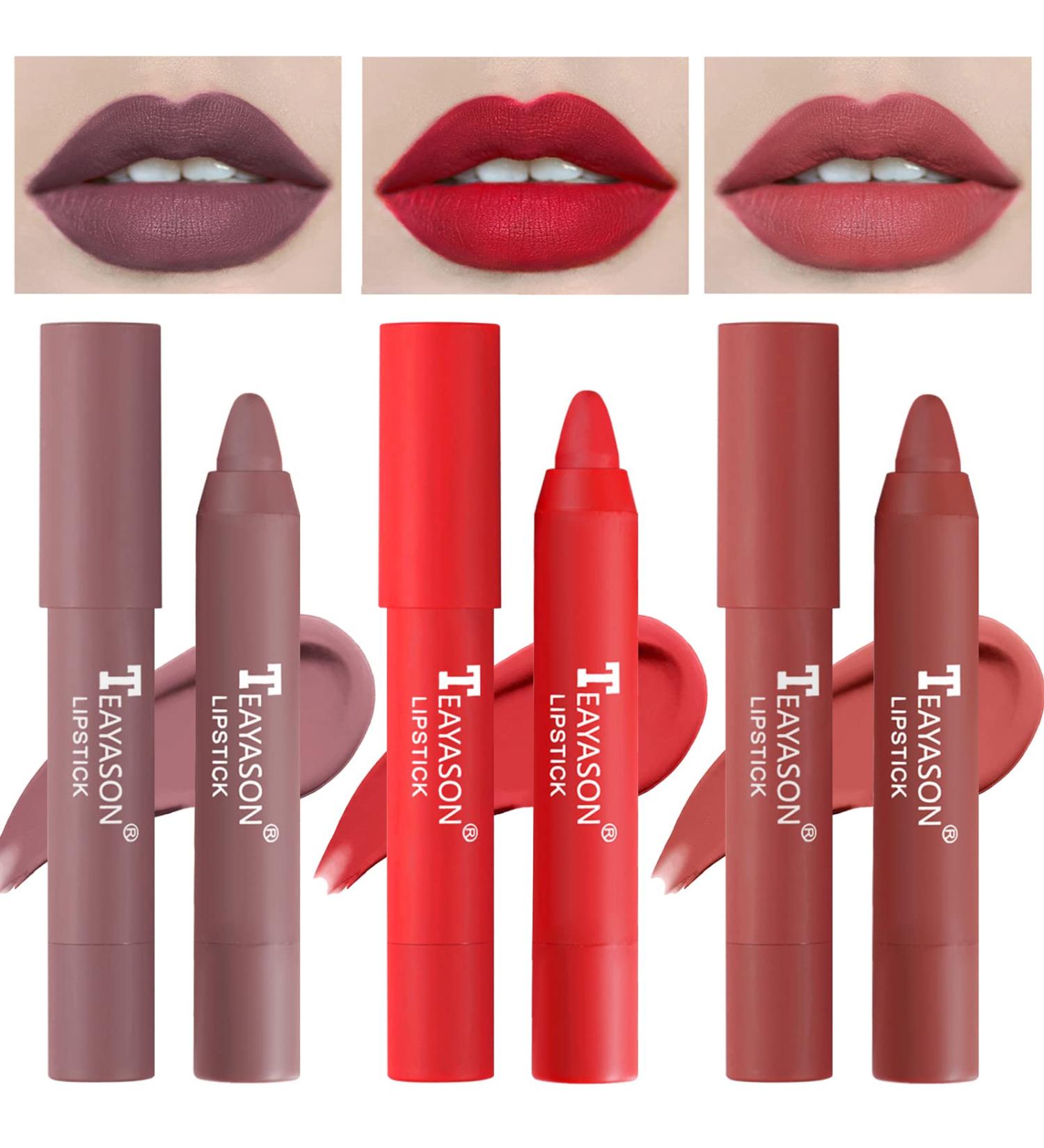 3 Colors Smooth Matte Lipstick Set C - Long Lasting, Waterproof, Non-fading Lip Makeup - Buy Online on GoSupps.com