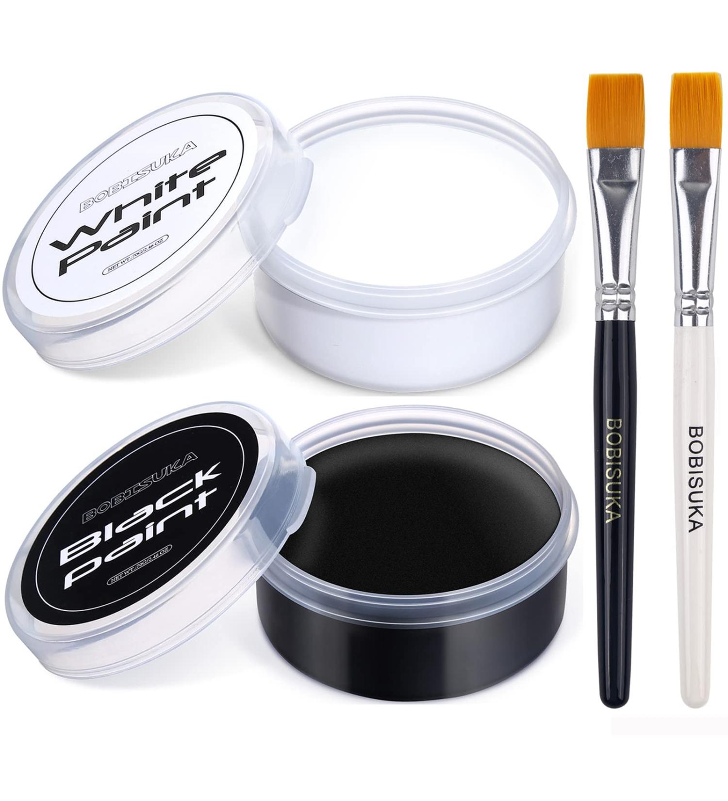 Bobisuka Glow in the Dark Face & Body Paint Set - Large Capacity Palette Kit for Art, Theater, Halloween - 140g Black & White - Buy Online on GoSupps.com