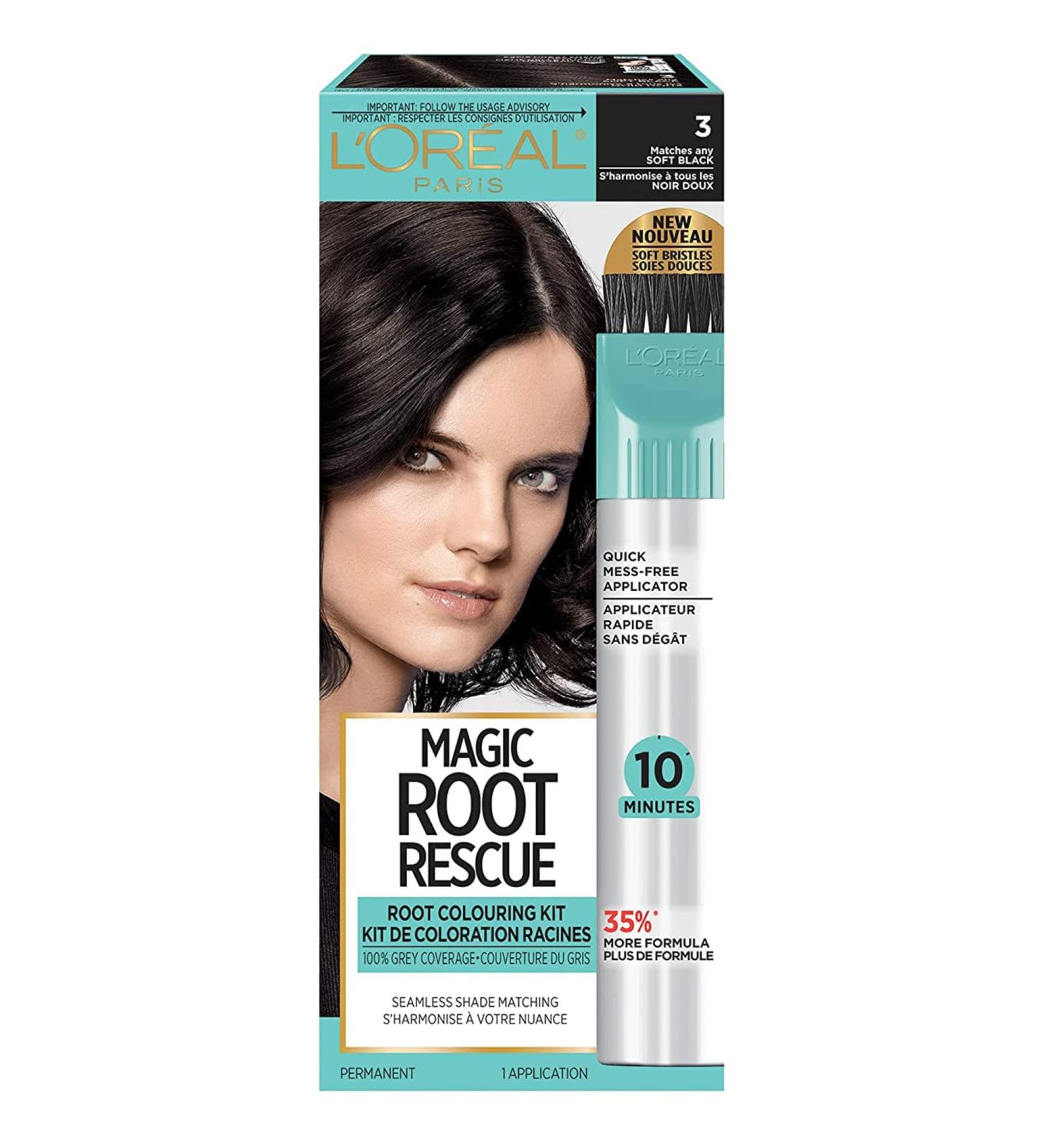 L Or al Paris Magic Root Rescue Permanent Root Touch Up Hair Color 3 Soft Black 100% Grey Coverage Hair Dye 1EA 1 count (Pack of 1) 3 Soft Black - Buy Online on GoSupps.com