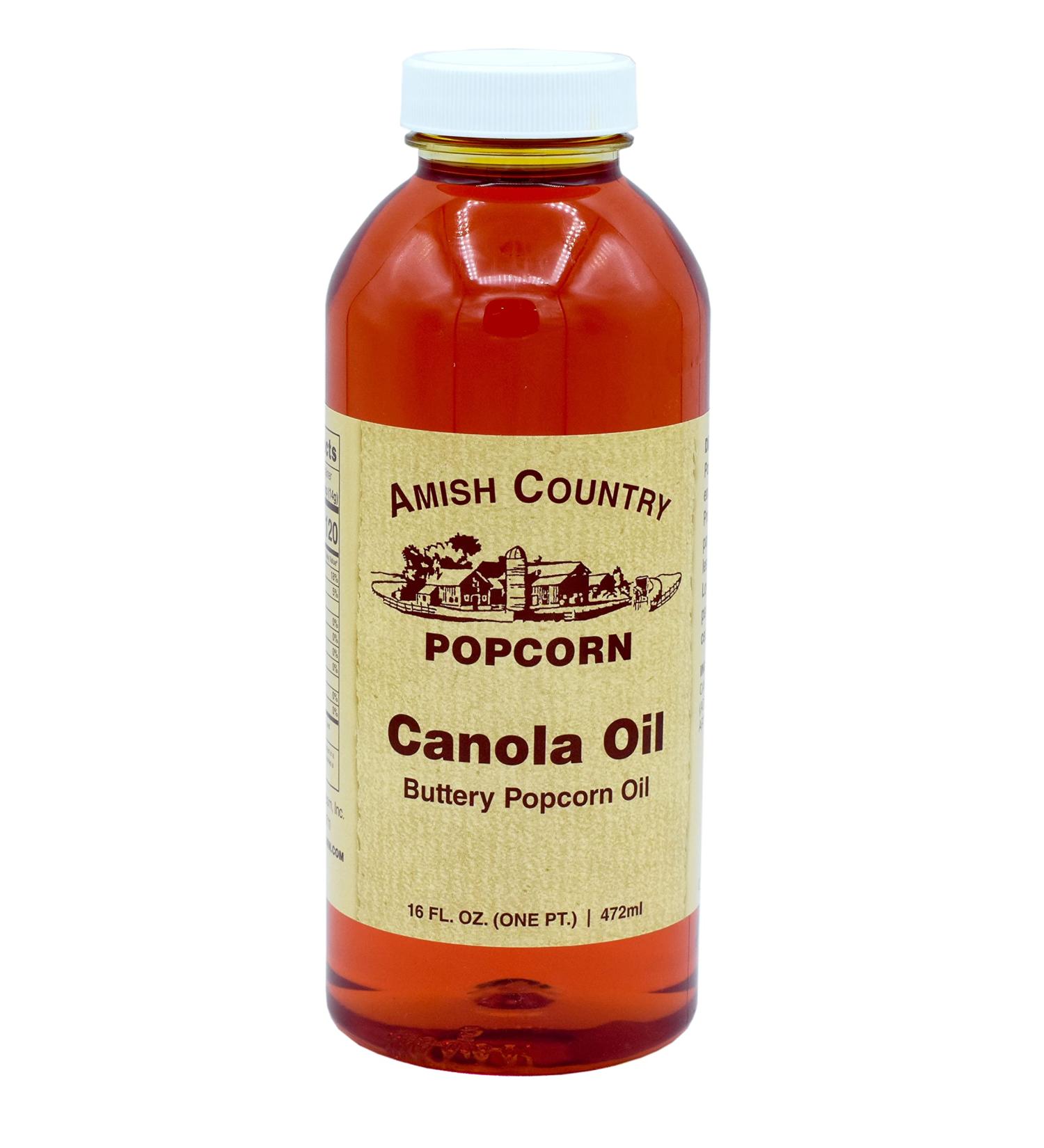 Amish Country Popcorn Butter Flavored Canola Oil - 16 oz Jar | Non-GMO, Gluten Free | Old Fashioned Popcorn Oil - Buy Online on GoSupps.com