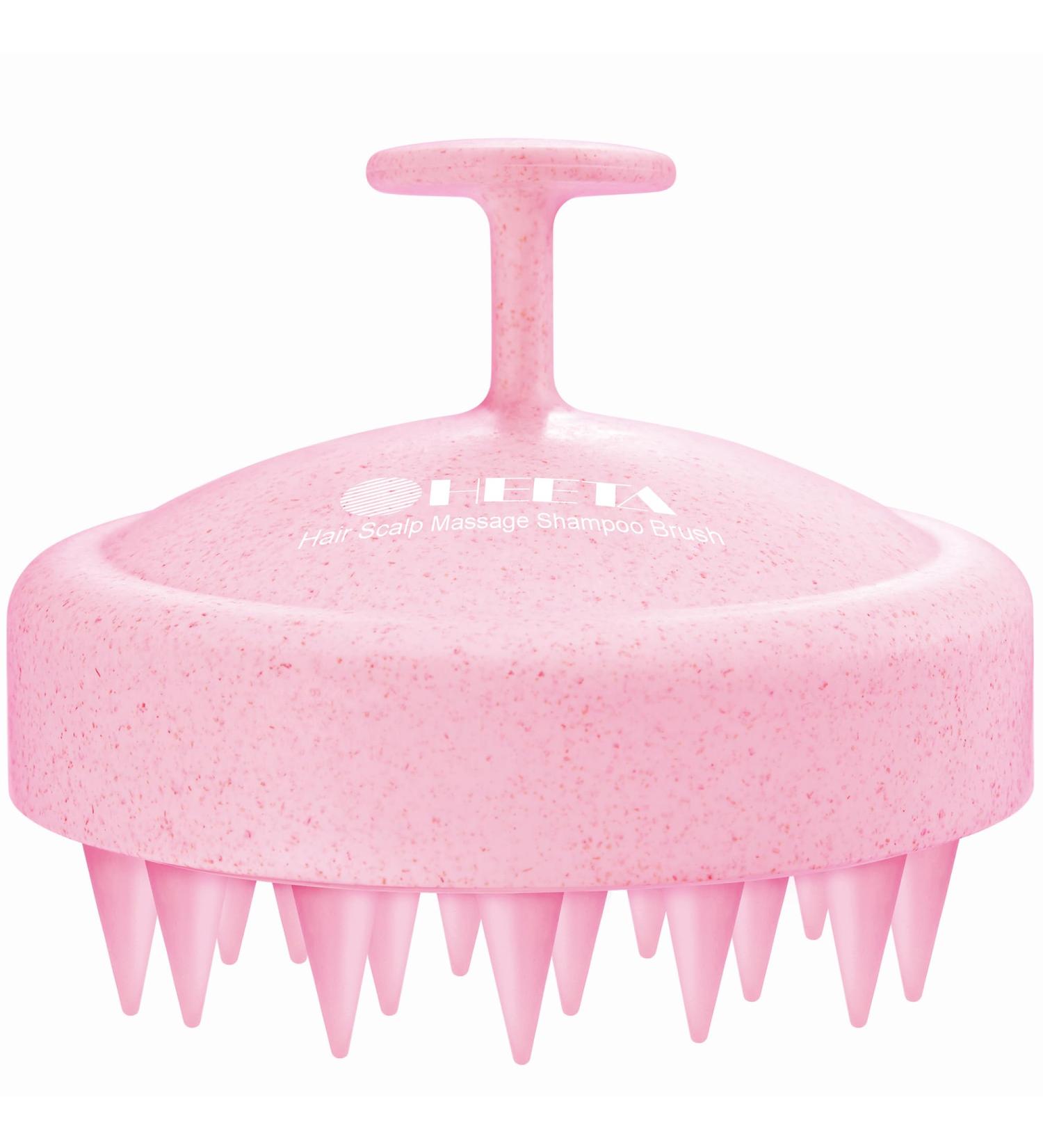 Heeta Scalp Massage Brush - Soft Silicone Bristle Head Massager for Scalp Relaxation & Hair Care - Ideal for Men Women & Children - Pink - Buy Online on GoSupps.com