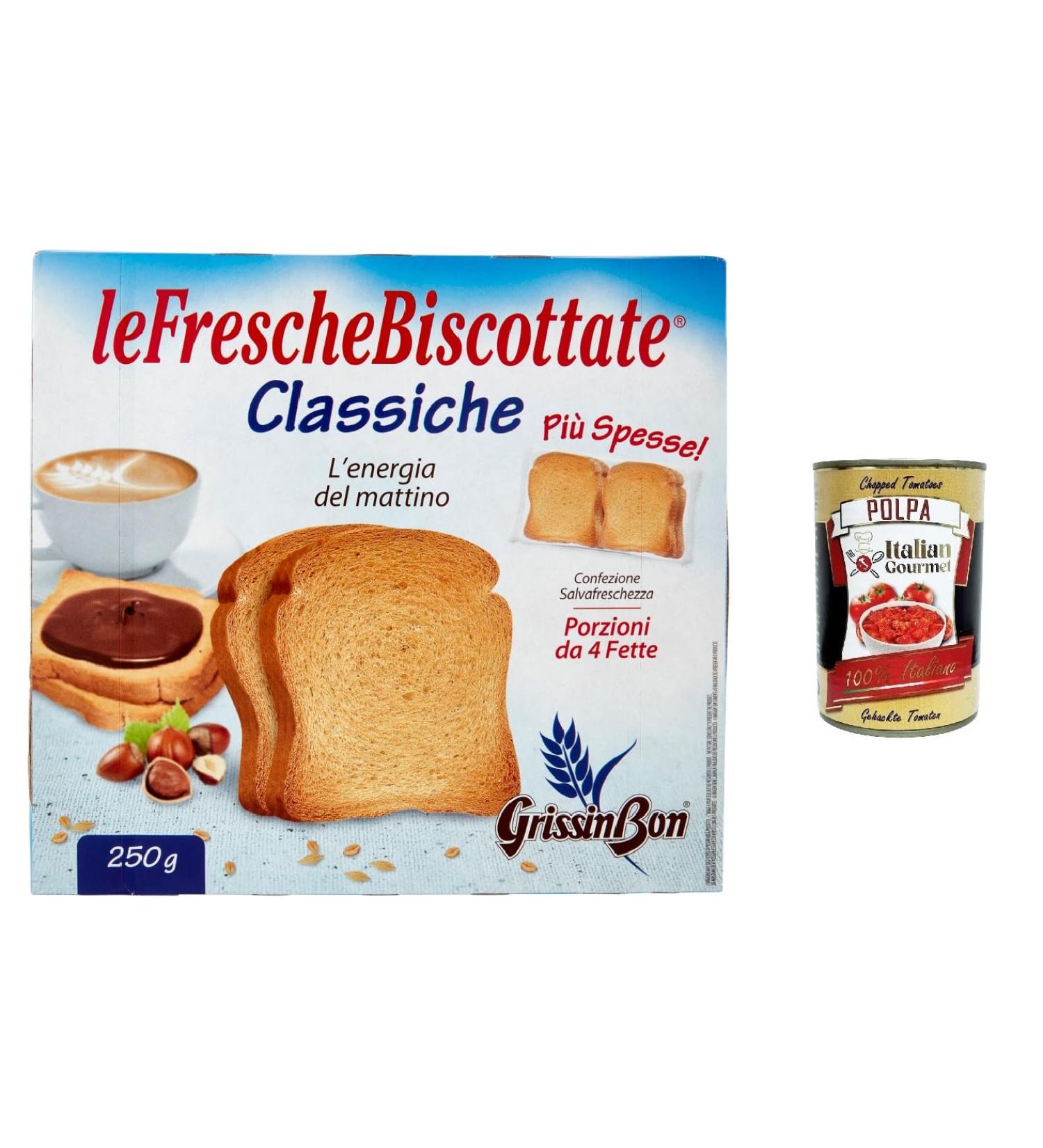  Italian Gourmet E.R. Grissinbon Fresh Biscottate Pack of 12 Classic Biscottates Oven-baked Biscottates Pack of 250g each pack contains Biscottates + Italian Gourmet Polpa 400g - Buy Online on GoSupps.com