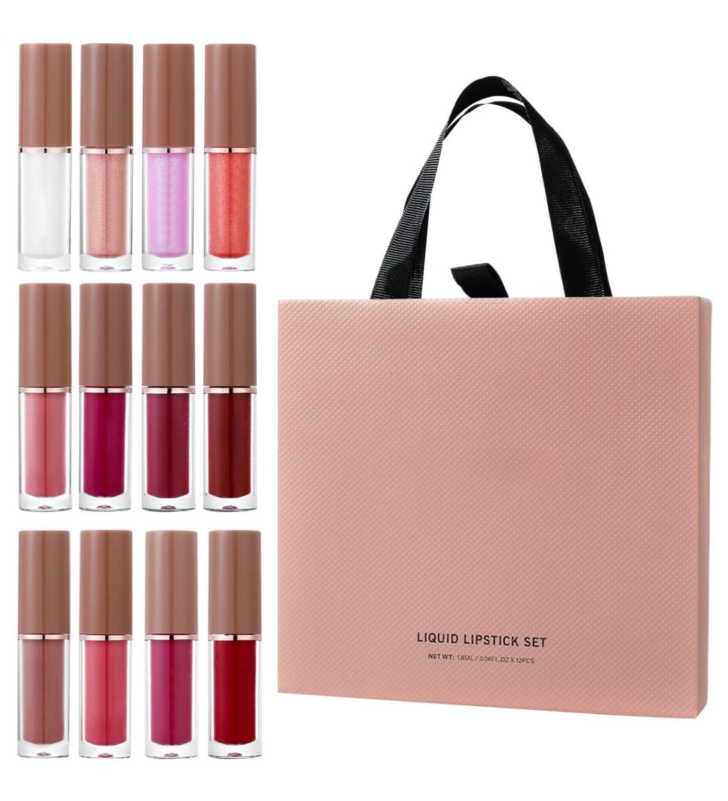 WJnflQN Lip Gloss For Girls Moisturizing Lip12 Parts Moisturizing Liquid Lipstick for Women and Beauty Lovers for Evening Occasions and Styling - Buy Online on GoSupps.com