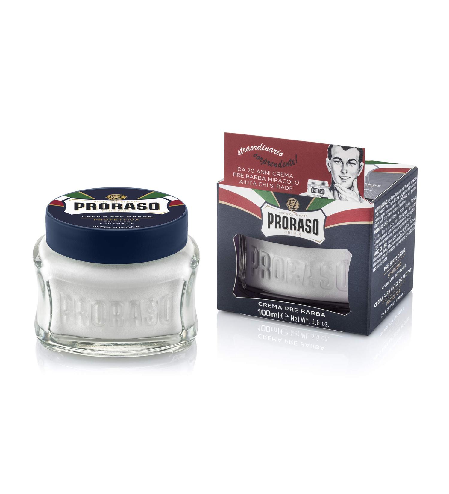 Proraso Pre-Shave Conditioning Cream for Men 3.6 oz - Protective Formula for Dry Skin with Vitamin E and Aloe Vera - Buy Online on GoSupps.com