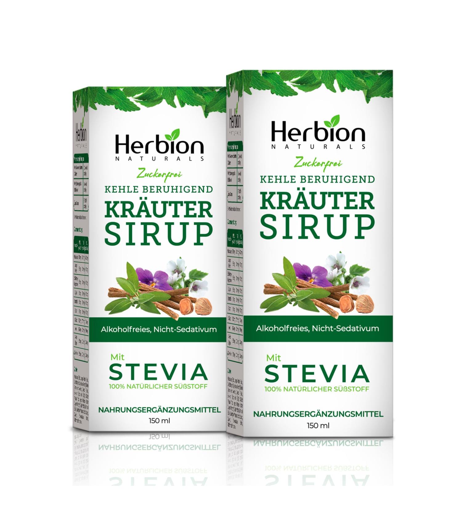 Herbion Pakistan LTD Herbion Naturals Cough Syrup with Stevia Green Sugar Free 50 fl oz Pack of 2 - Buy Online on GoSupps.com