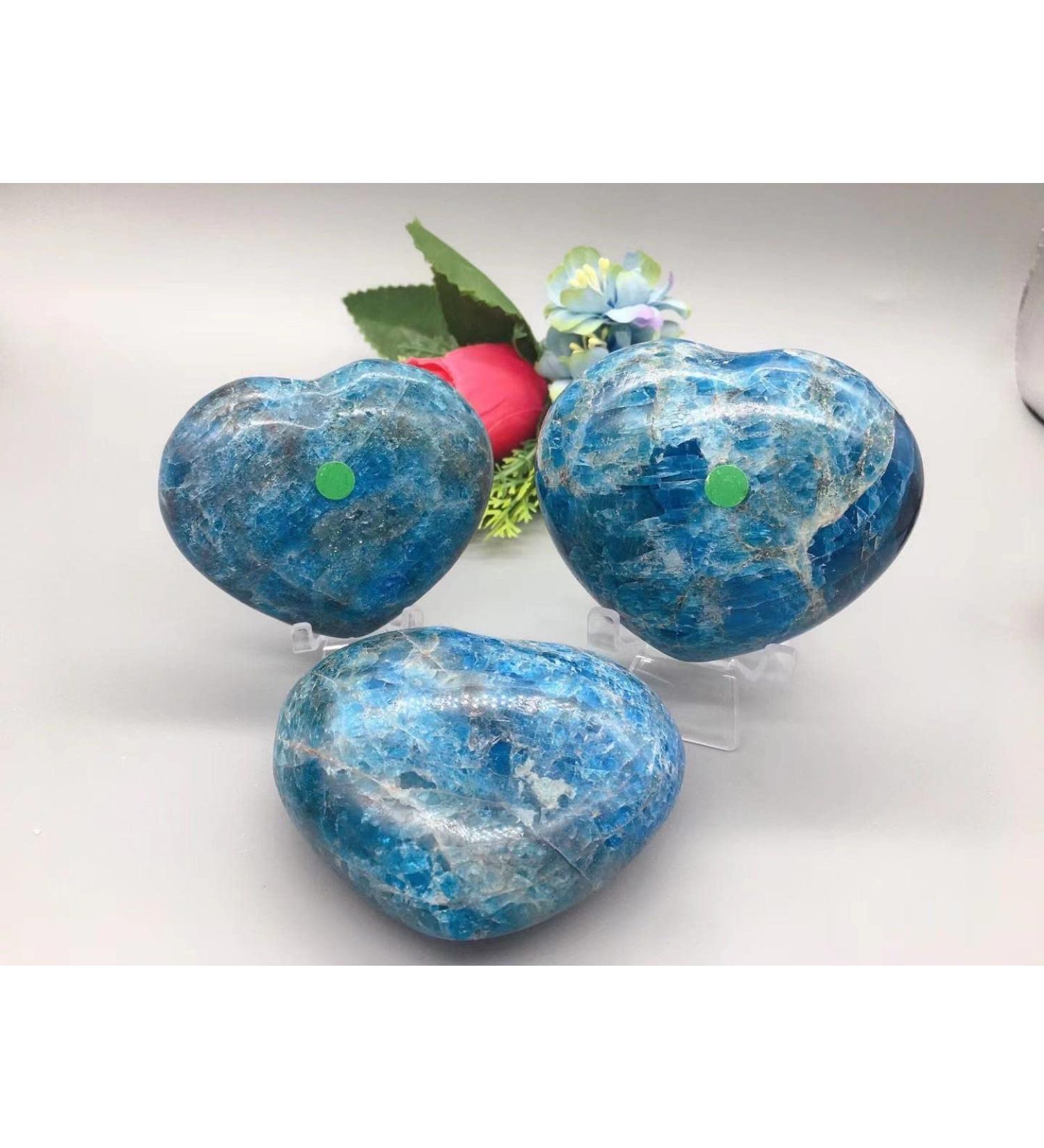 1pc Natural Blue Apatite polyline Stone Crystal Heart Decoration Spiritual Room Decora Crystals ningxiao - Buy Online on GoSupps.com