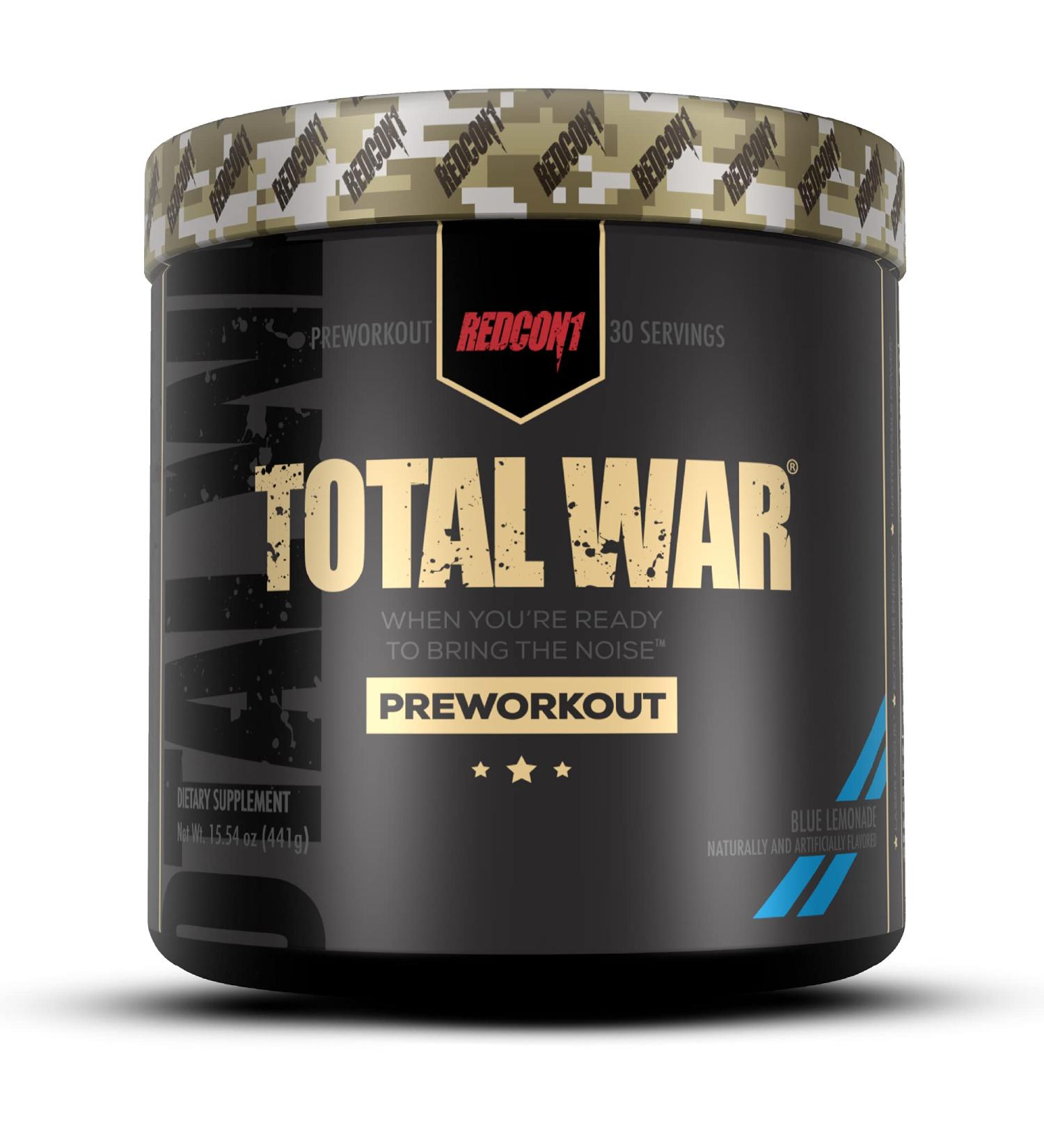 Redcon1 Total War - Pre Workout  30 Servings  Boost Energy  Increase Endurance and Focus  Beta-Alanine  Caffeine (Blue Lemonade) - Buy Online on GoSupps.com