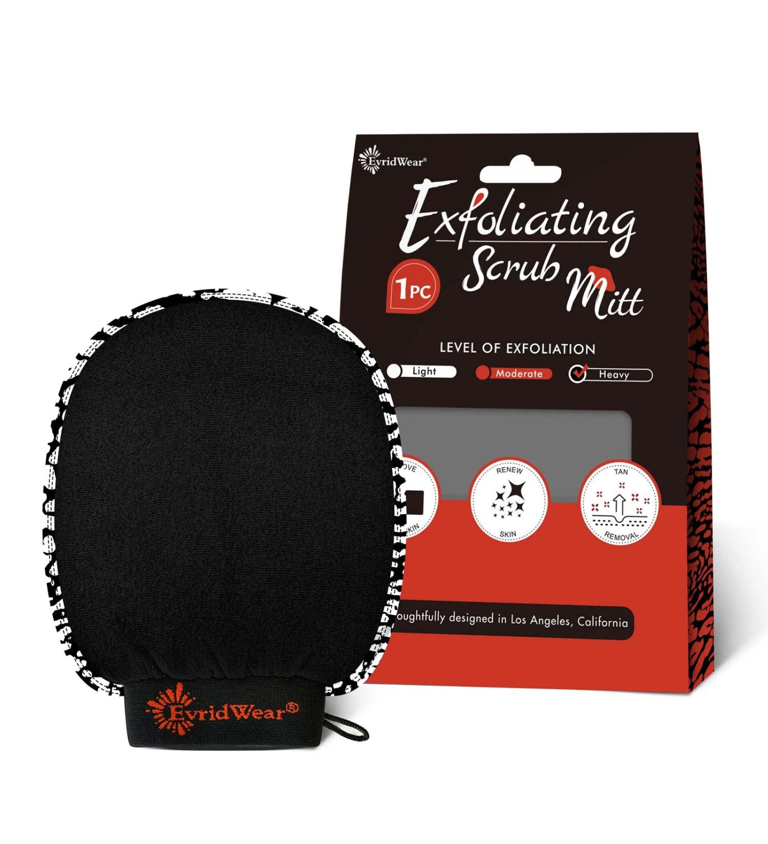 Evridwear Deep Exfoliating Glove - Body Scrubber for Back & Face | Heavy Level Dead Skin Remover | Exfoliating Mitt for Women & Men - Buy Online on GoSupps.com