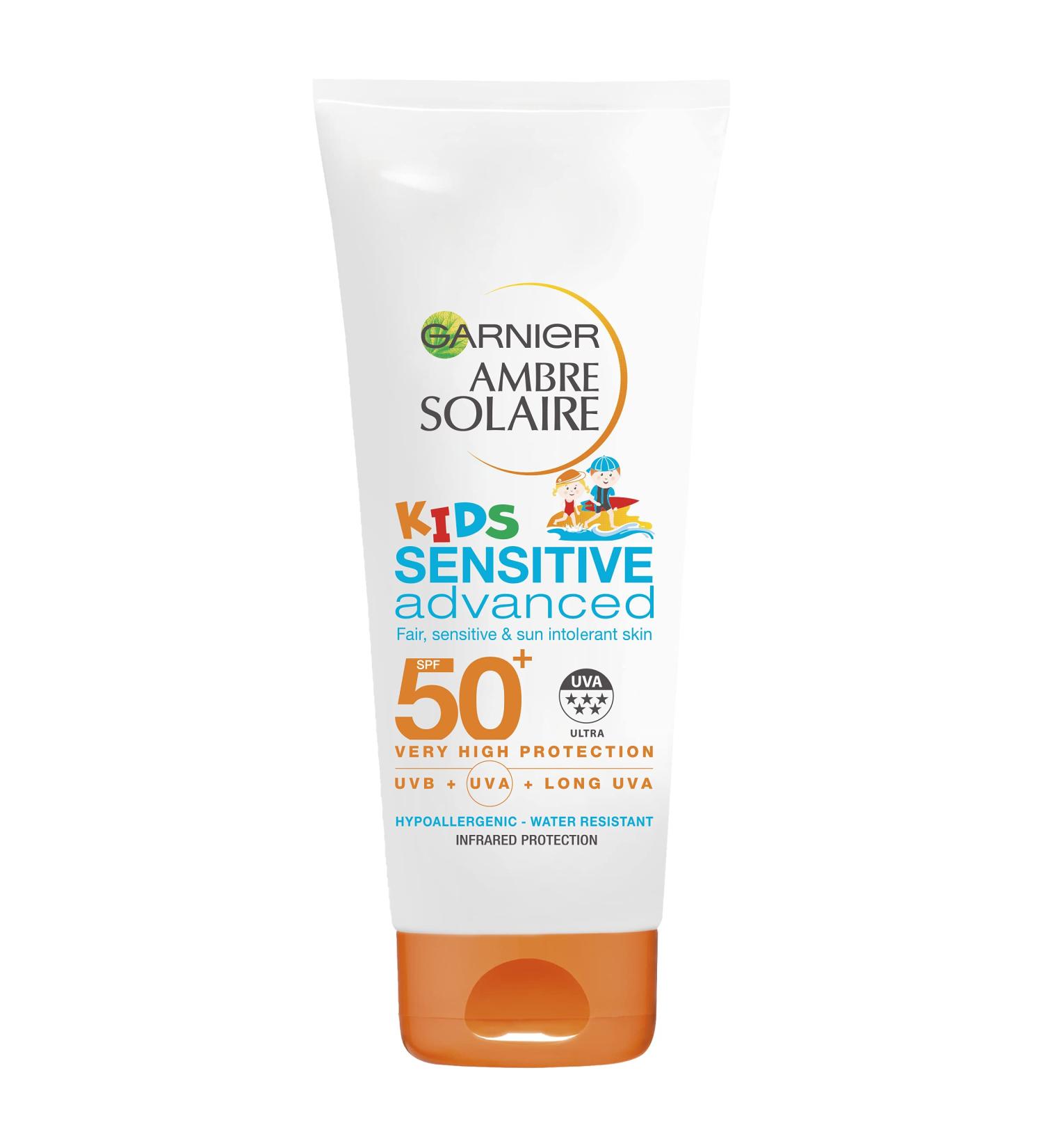 Garnier Ambre Solaire Kids Sensitive Sun Cream Lotion SPF50+ 200 ml - Buy Online on GoSupps.com