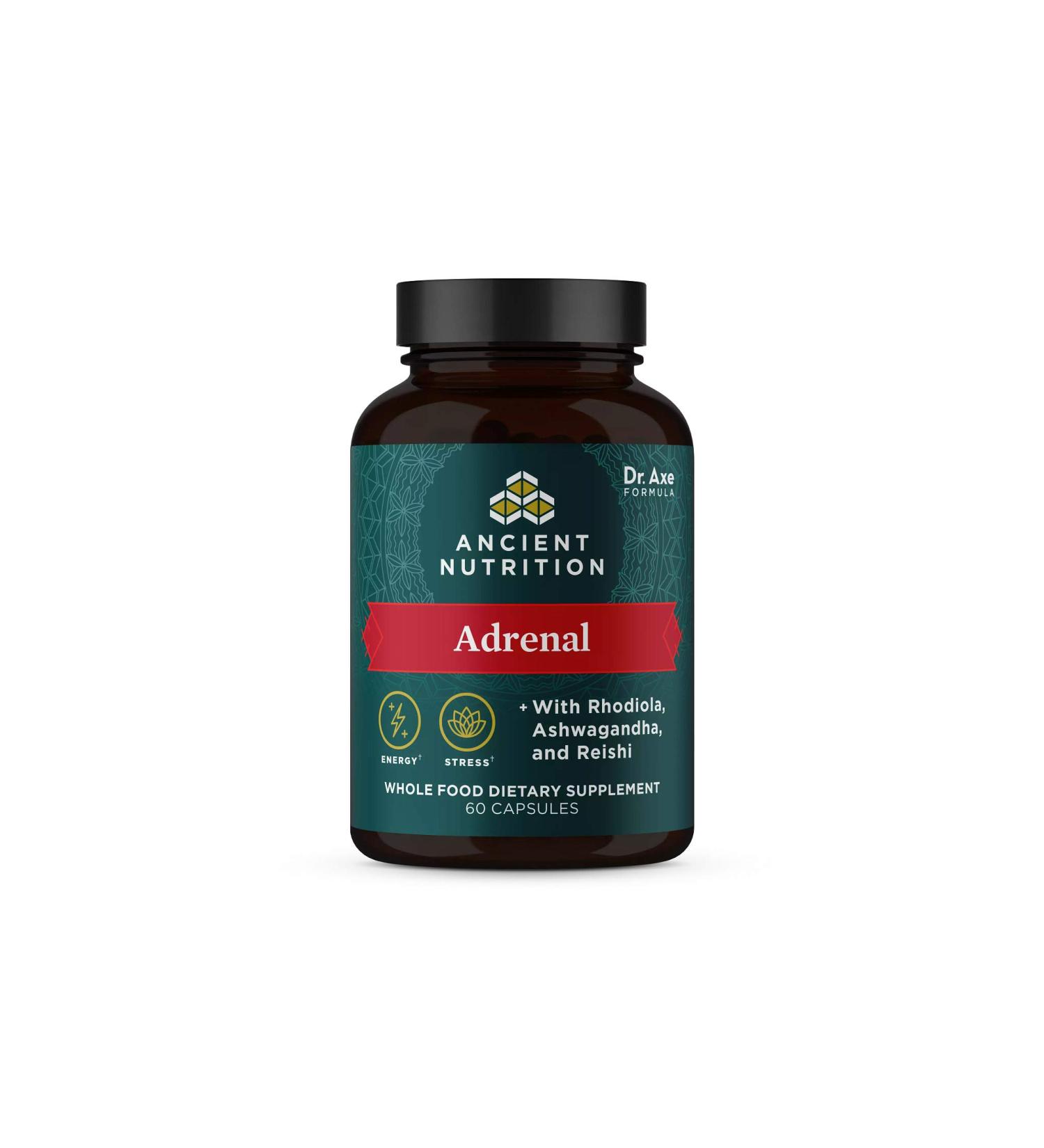 Adrenal Support with Ashwagandha - Reduce Stress & Fatigue - Paleo & Keto Friendly - 1300mg - 60 Capsules - Buy Online on GoSupps.com