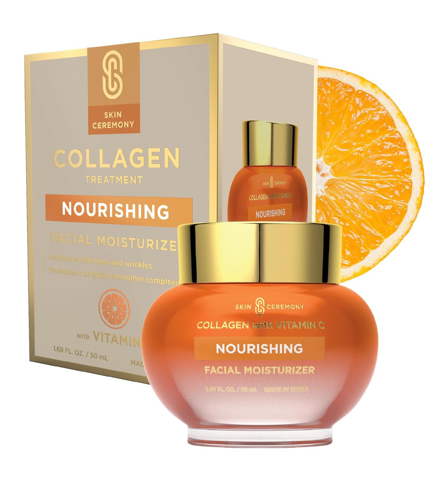 Skin Ceremony Collagen & Vitamin C Moisturizer - Brightens Skin Reduces Fine Lines & Wrinkles - Anti-Aging Dermatologist Tested Clean Beauty Korean Skin Care - 1.69 FL.OZ. - Buy Online on GoSupps.com