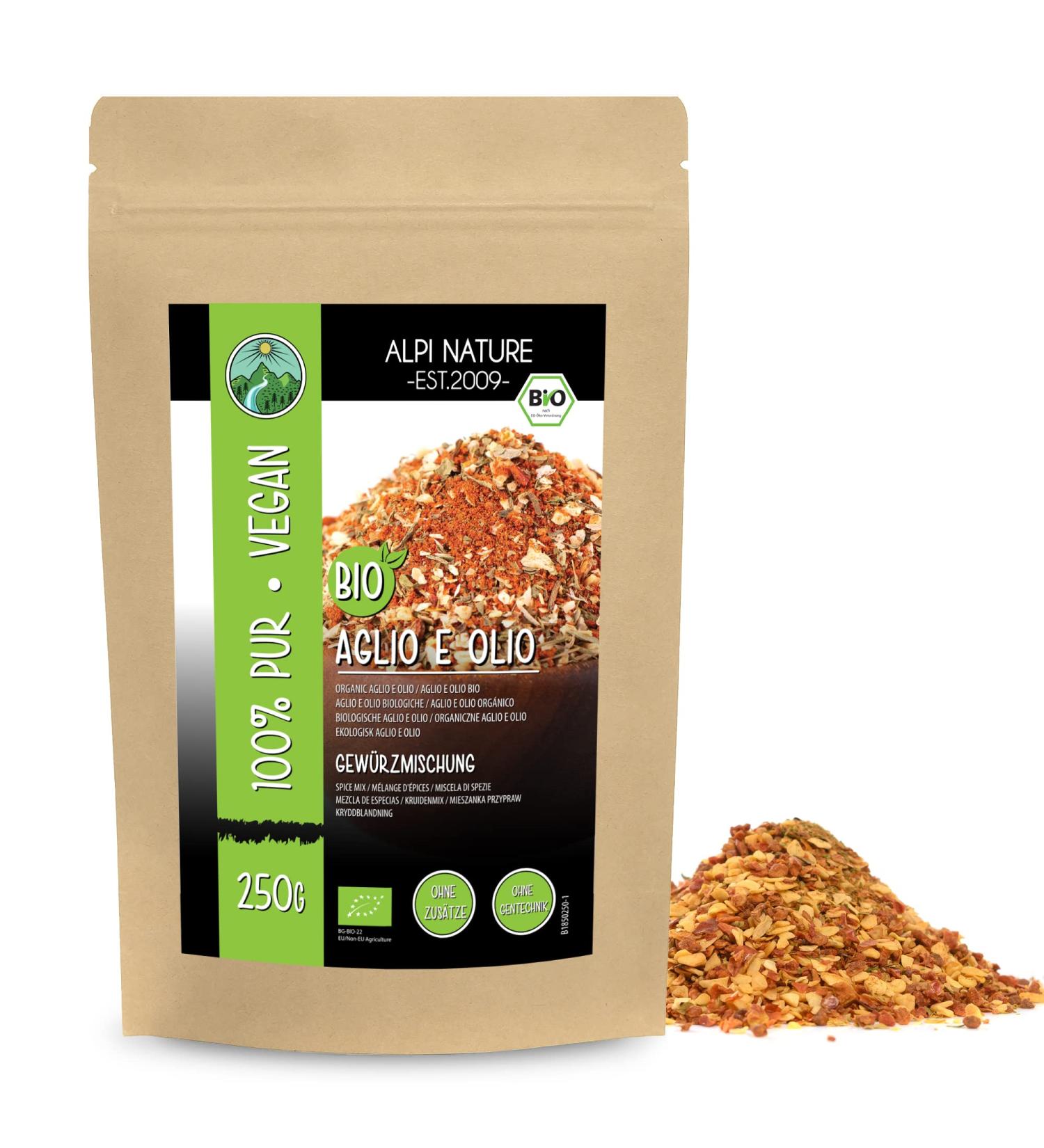 Organic Aglio e Oglio Spice Mix - 100% Natural Pasta Seasoning (250g) - No Artificial Additives - Buy Online on GoSupps.com