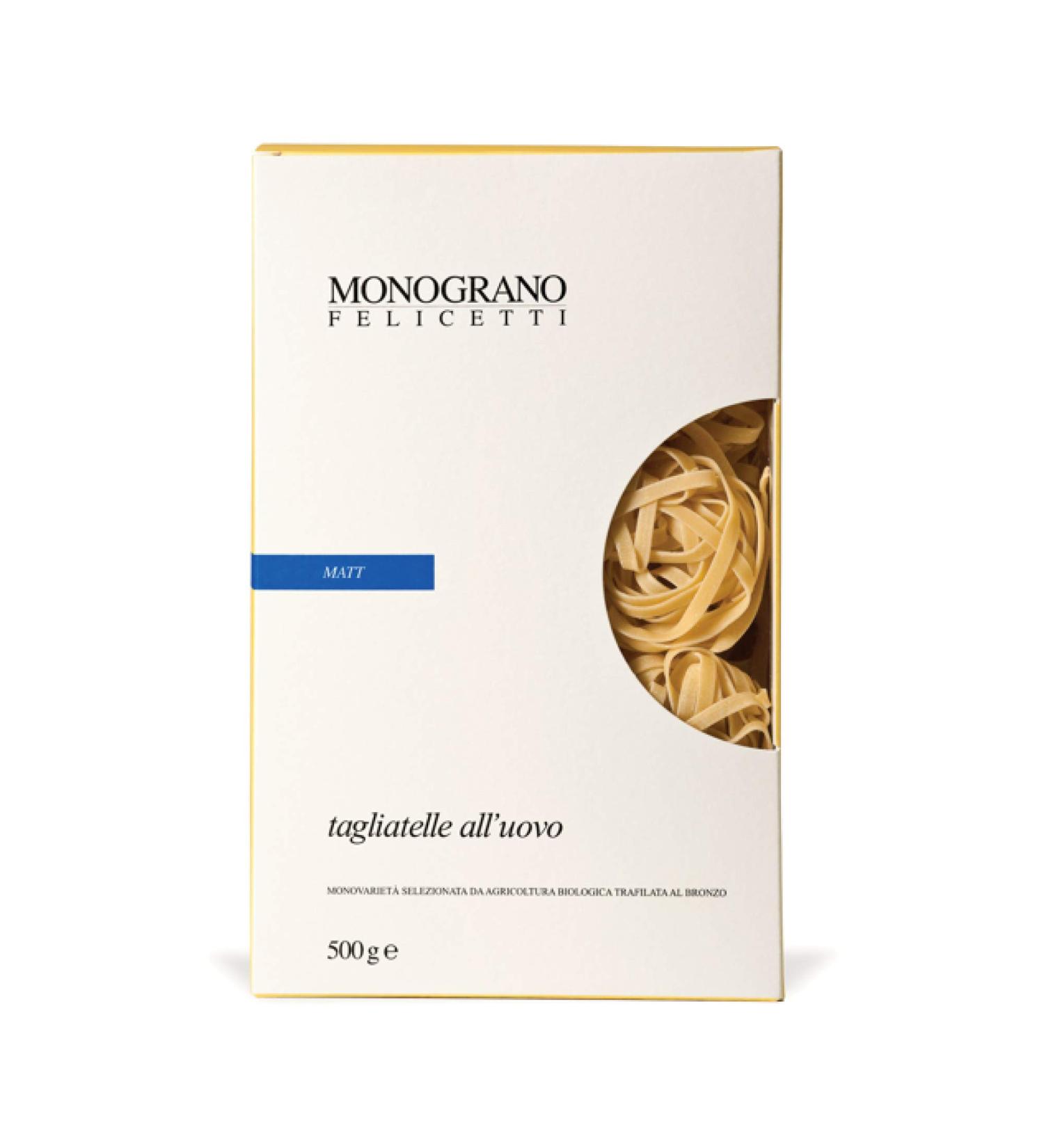 Monograno Felicetti Matt Tagliatelle with Egg Pasta 17.6oz (500g) - Organic Non-GMO - 2 Pack - Buy Online on GoSupps.com