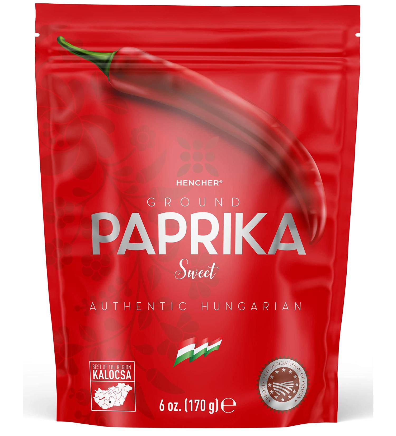 Authentic Hungarian Paprika Spice (Sweet 6 oz) | Hencher | Protected Origin Kalocsa, Hungary - Buy Online on GoSupps.com