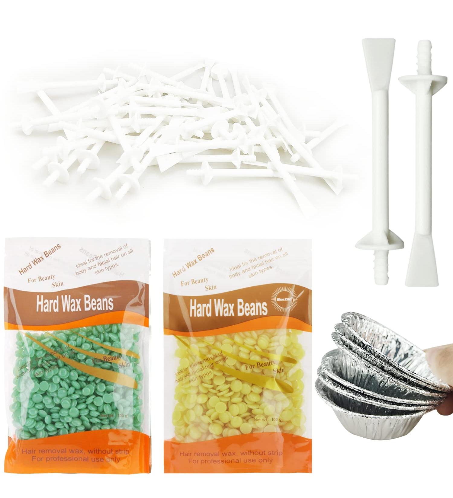 Nasal Wax Set for Men & Women - 100g Nose Hair Removal Kit with 2 Depilatory Wax Beans 50 Applicators & 6 Aluminum Cups - Safe & Effective Hair Removal - Buy Online on GoSupps.com