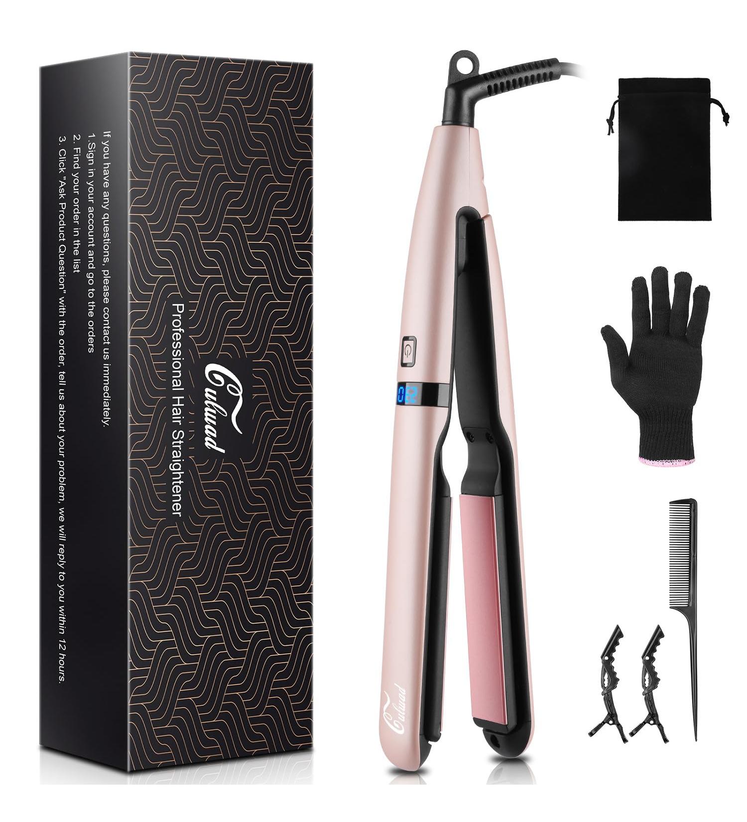 Culwad Smooth Iron Hair Smoothing - 25mm Ceramic Plate Digital Display Dual Voltage Auto Shut-Off - Pink - Buy Online on GoSupps.com