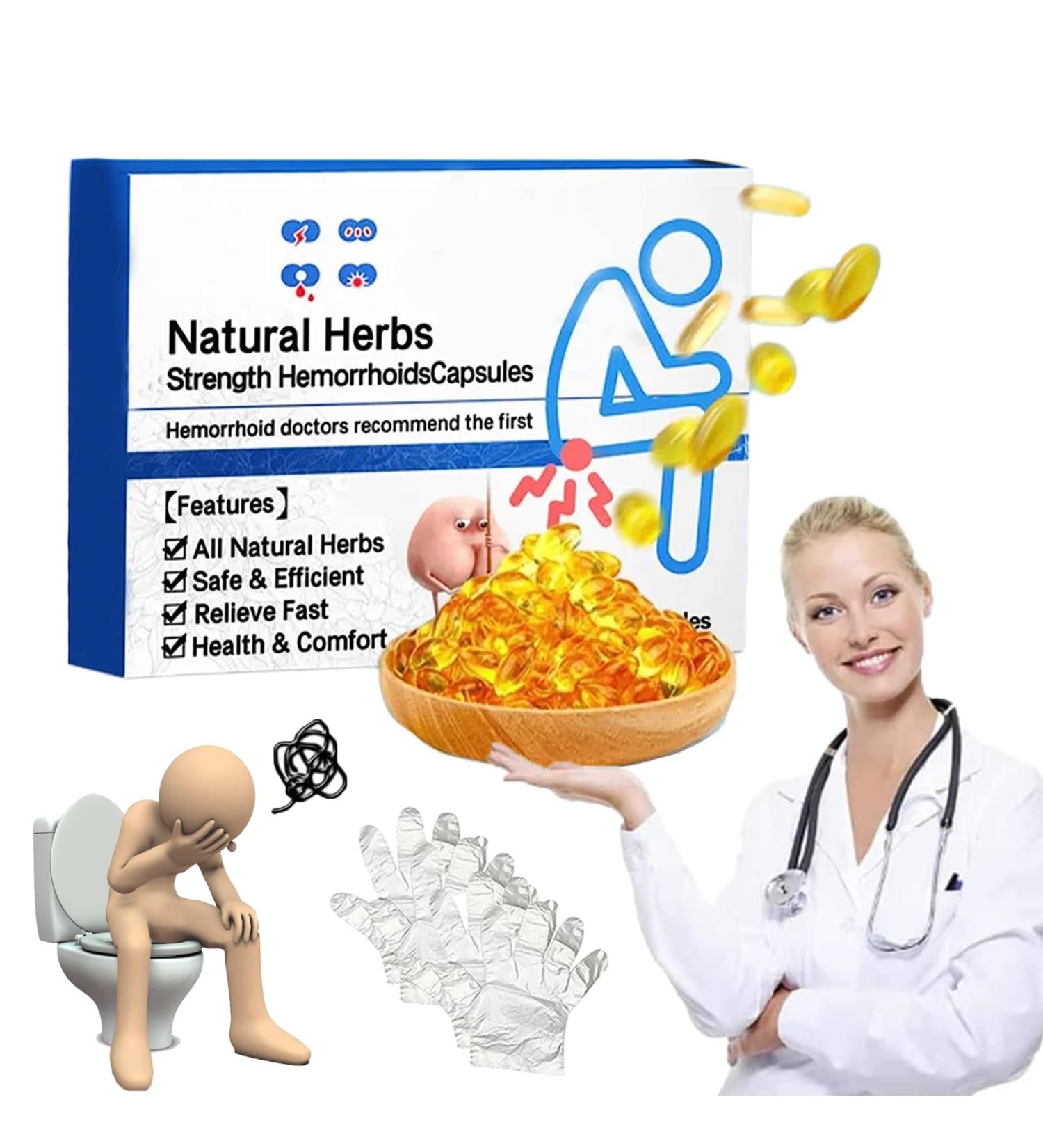 Heca Natural Herbal Hemorrhoid Capsules - Rapid Relief for Men and Women - Buy Online on GoSupps.com