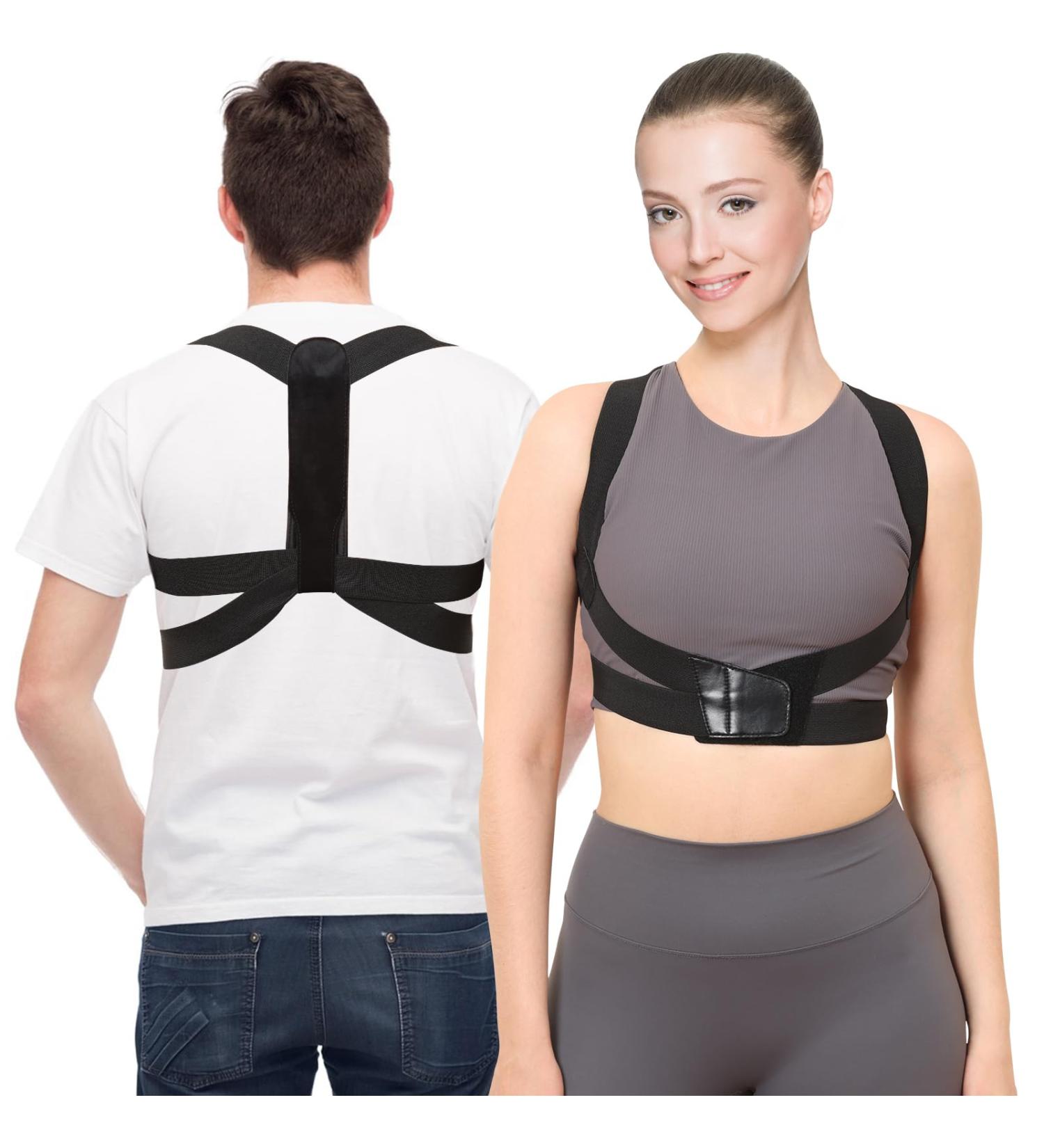 HP Hope Posture Corrector for Men & Women - Adjustable Upper Back Brace & Shoulder Straightener for Back Pain Relief Size M - Buy Online on GoSupps.com