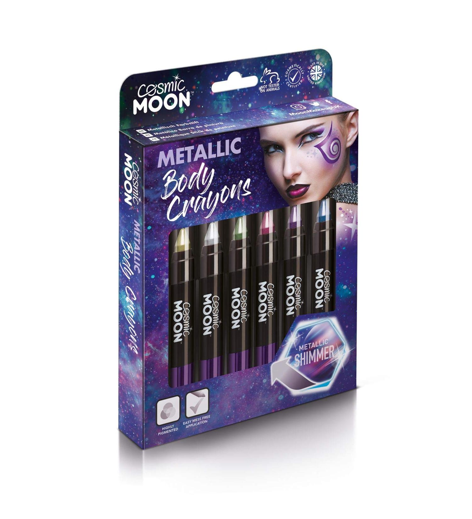 Cosmic Moon Metallic Face & Body Paint Set - 3.5g Professional Makeup for Stunning Designs - International Shipping Available - Buy Online on GoSupps.com