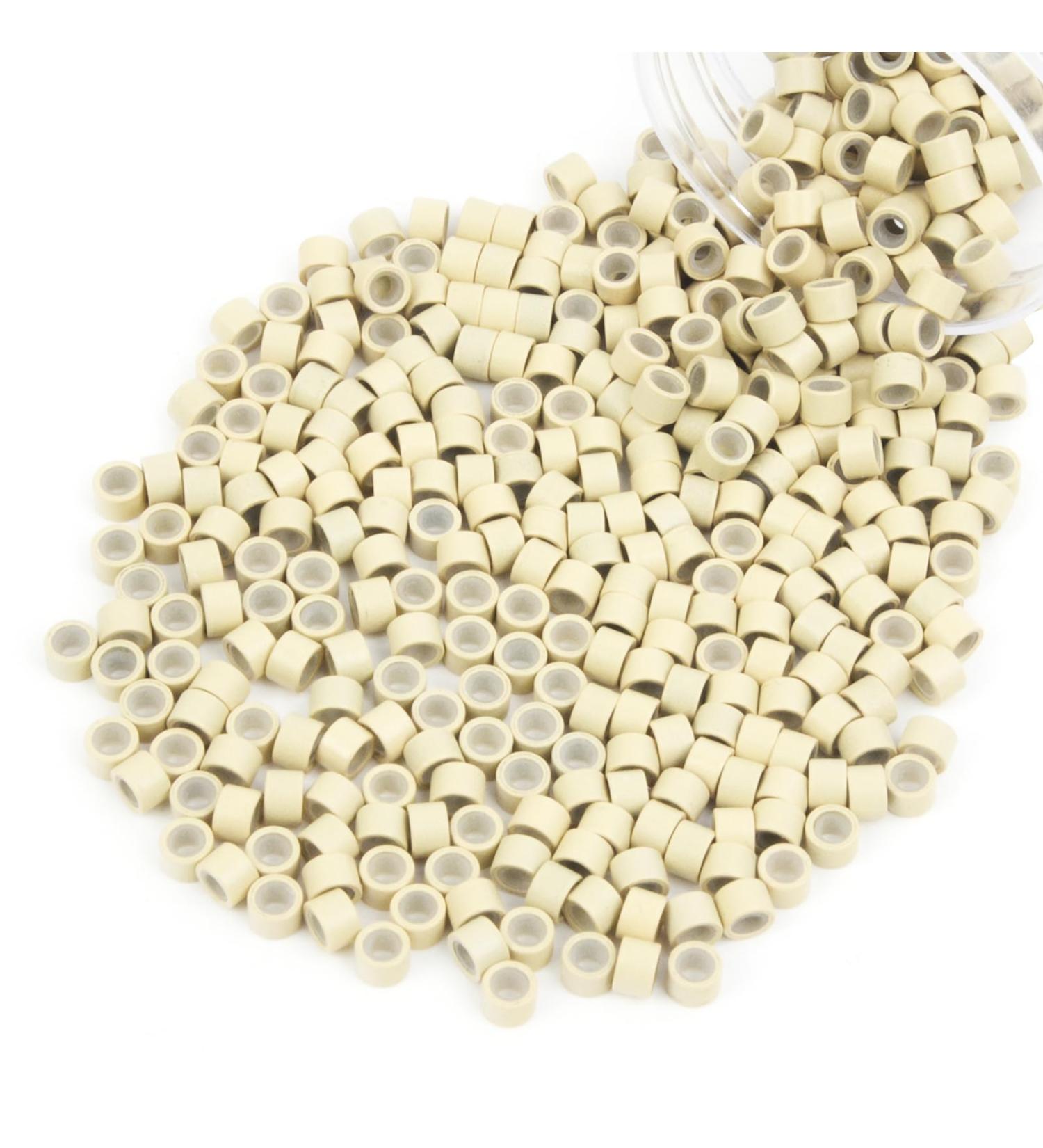 Vlasy 400 Pcs Silicone Micro Rings for I Tip Hair Extensions 4mm Micro Nano Beads Micro Links Hair Beads (Blonde) Micro-4mm-400Pcs Blonde - Buy Online on GoSupps.com