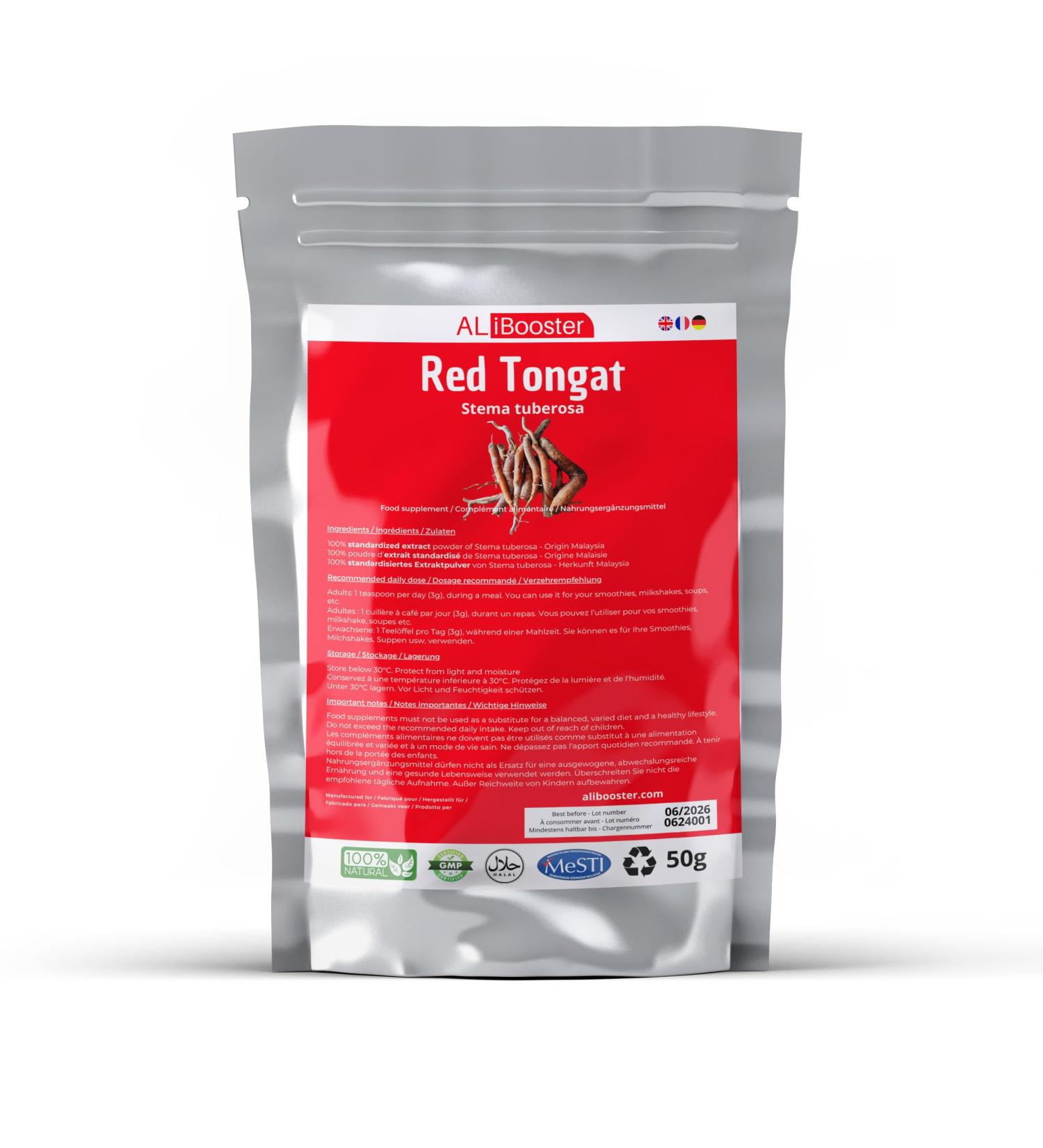 50g Pure Malaysian Red Ginseng Powder Stema tuberosa Ideal for Soups Smoothies & Desserts - Buy Online on GoSupps.com
