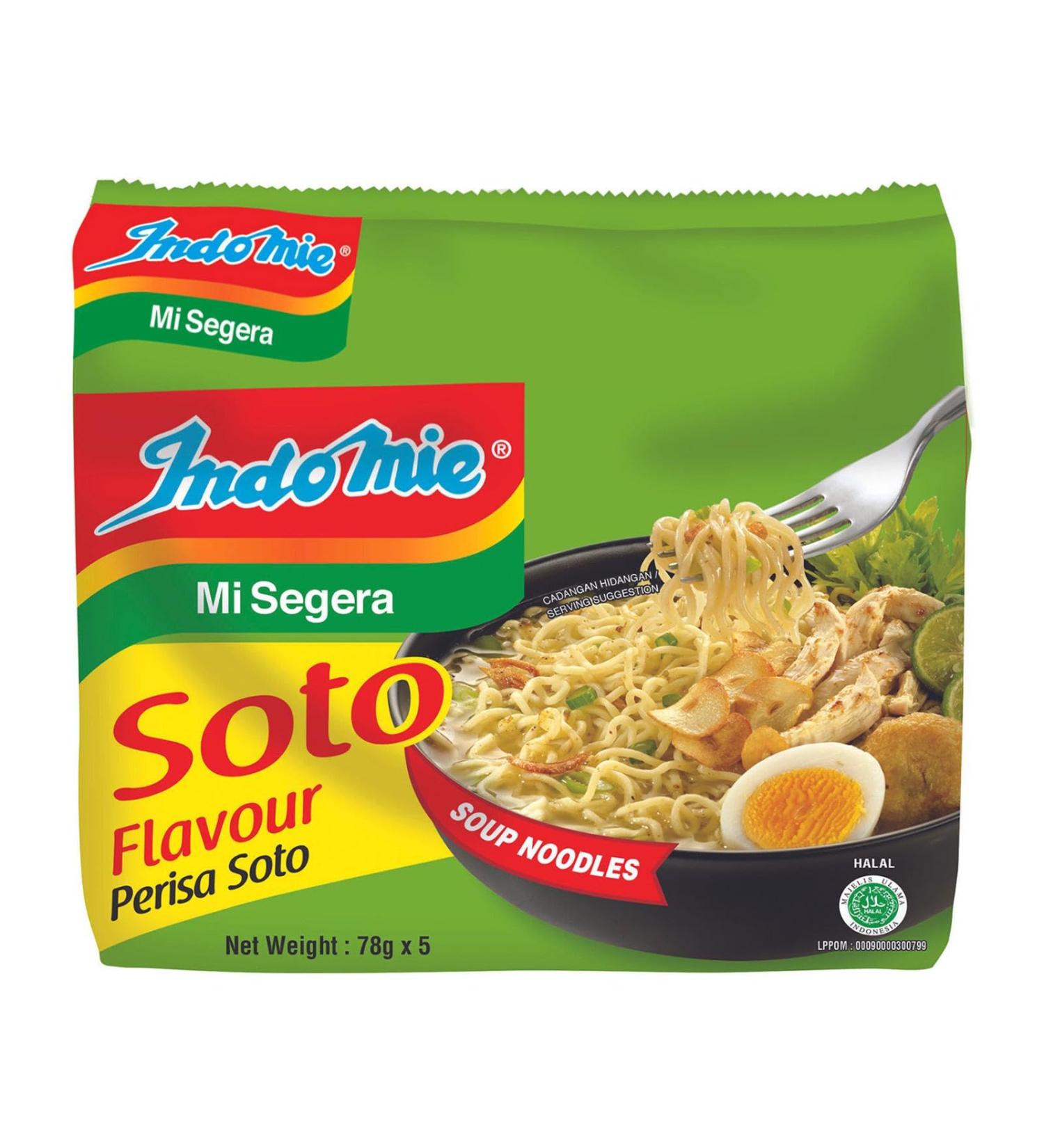Indomie Indomie Instant Noodles VEGETALE Flavor with Green Lemon Pack of 40 (40 x 75 g)