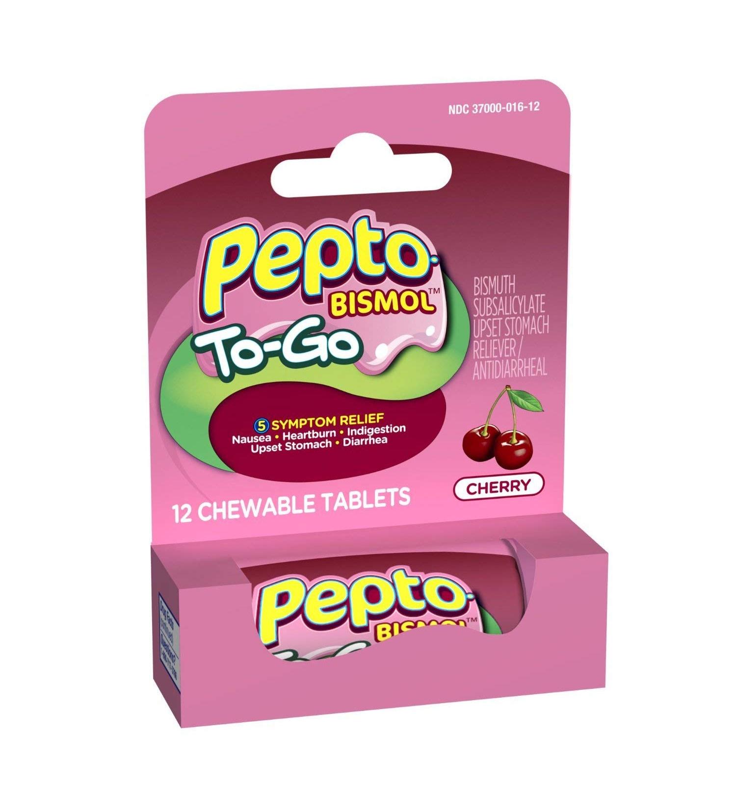 Pepto To Go Chrry Chew 12 Size 12ct Pepto To Go Cherry Chewable 12ct