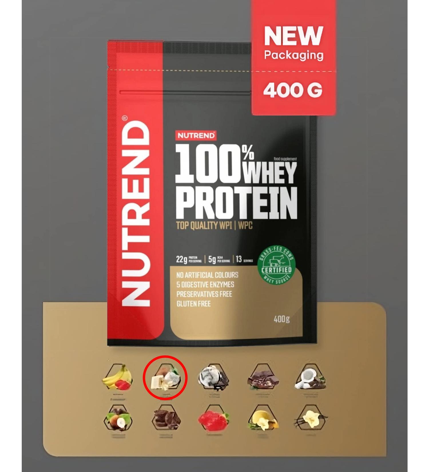 Nutrend 100% Whey Protein, White Chocolate + Coconut - 400 g